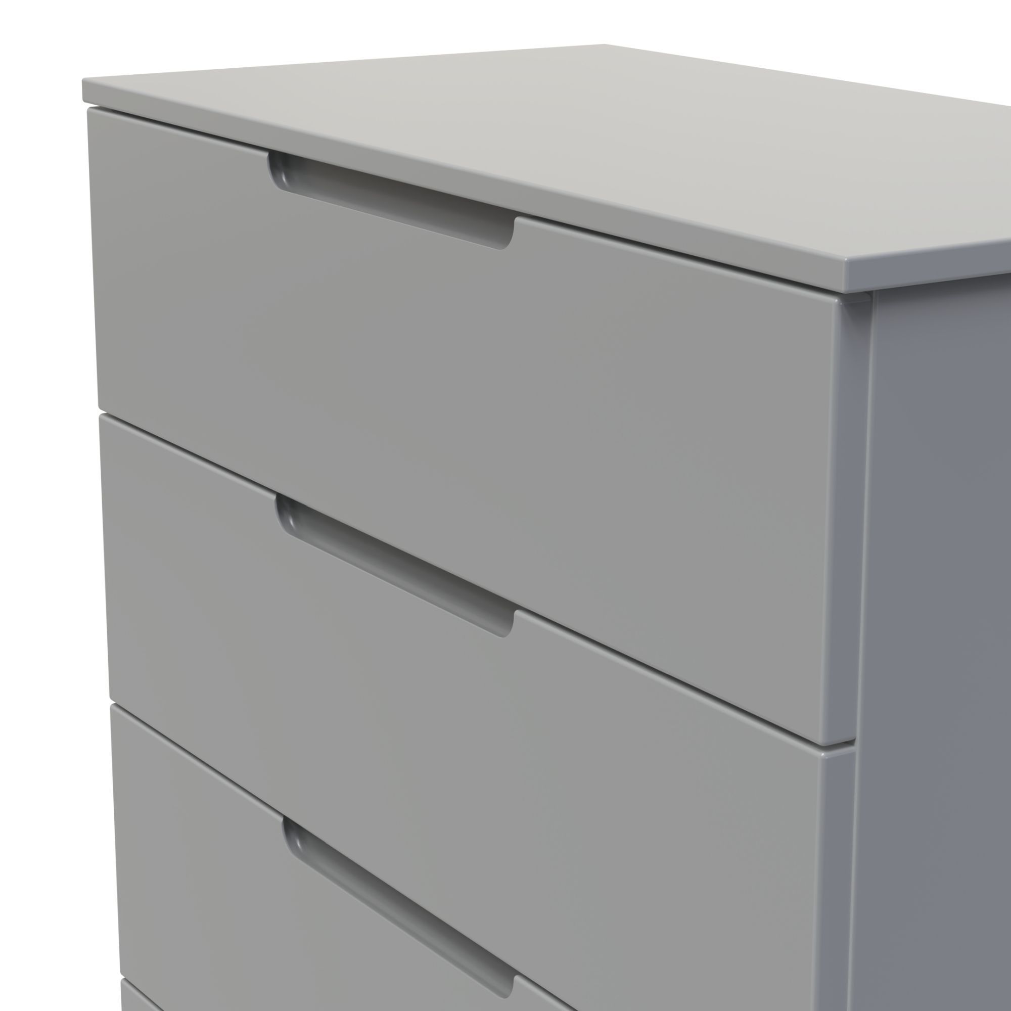 Milan Ready assembled Grey 4 Drawer Chest (H)875mm (W)740mm (D)390mm