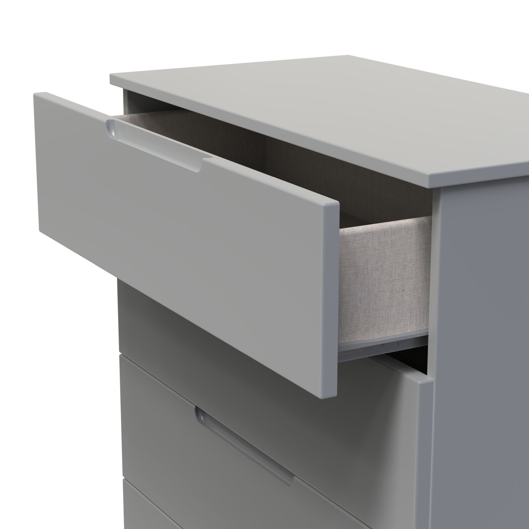 Milan Ready assembled Grey 4 Drawer Chest (H)875mm (W)740mm (D)390mm