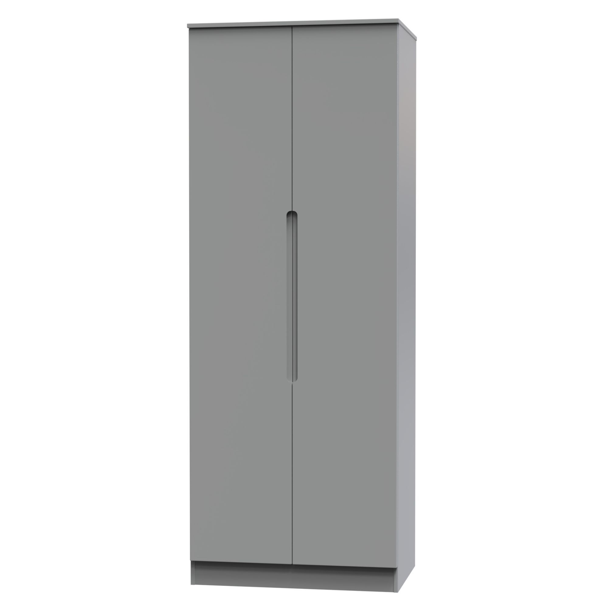 Milan Ready assembled Modern Grey Tall Double Wardrobe (H)1970mm (W)770mm (D)530mm