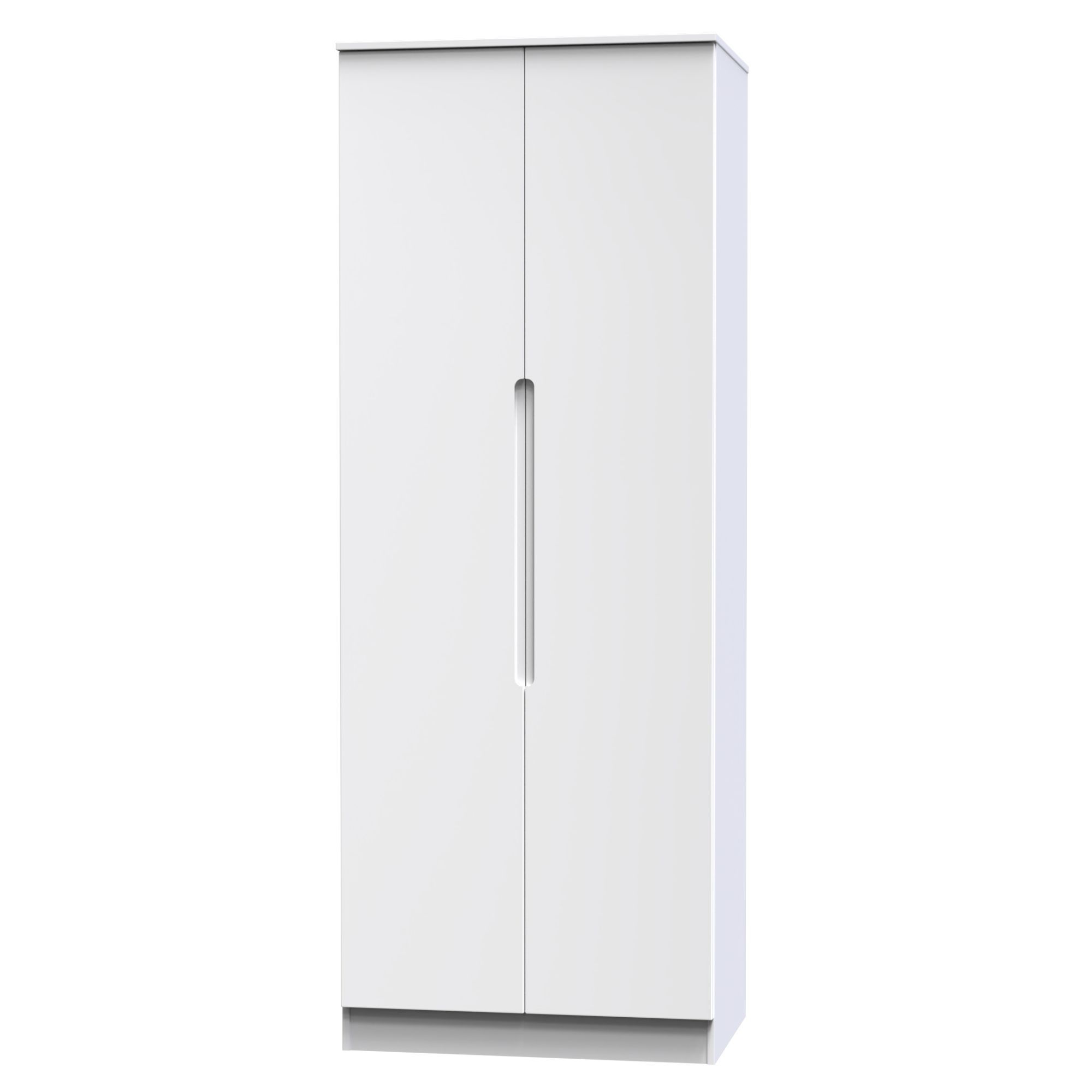 Milan Ready assembled Modern Matt white Tall Double Wardrobe (H)1970mm (W)770mm (D)530mm Price Comparisons | Compare The Build