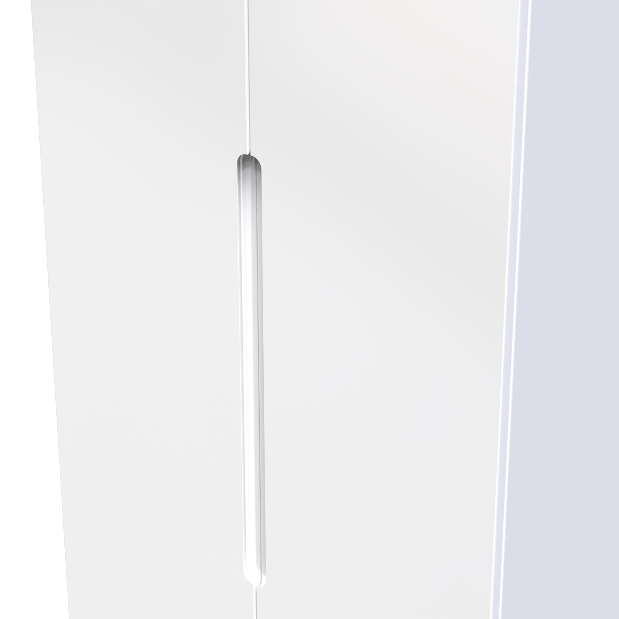Milan Ready assembled Modern White 2 Drawer Tall Double Wardrobe (H)1970mm (W)770mm (D)530mm