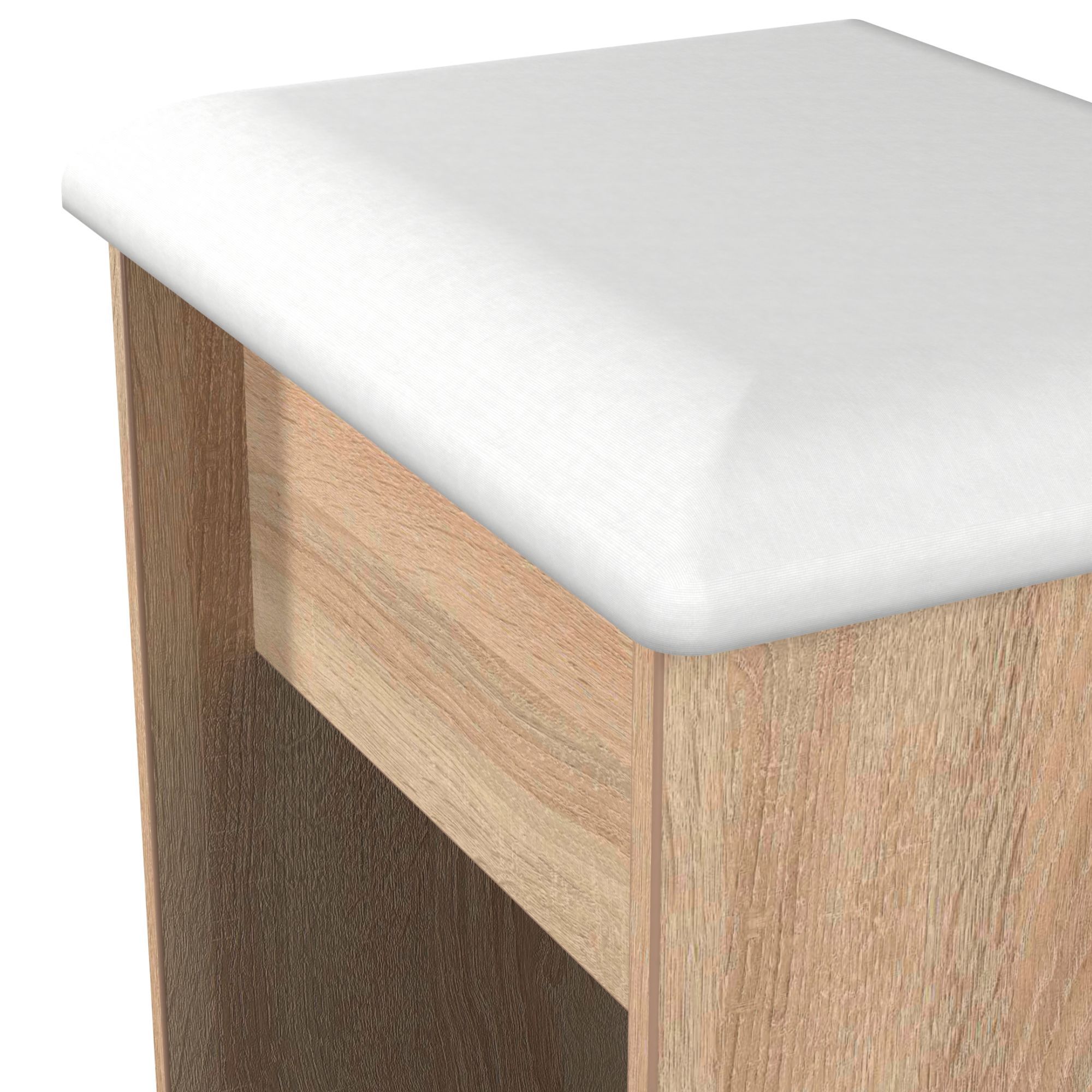 Milan Ready assembled Natural Padded Dressing table stool