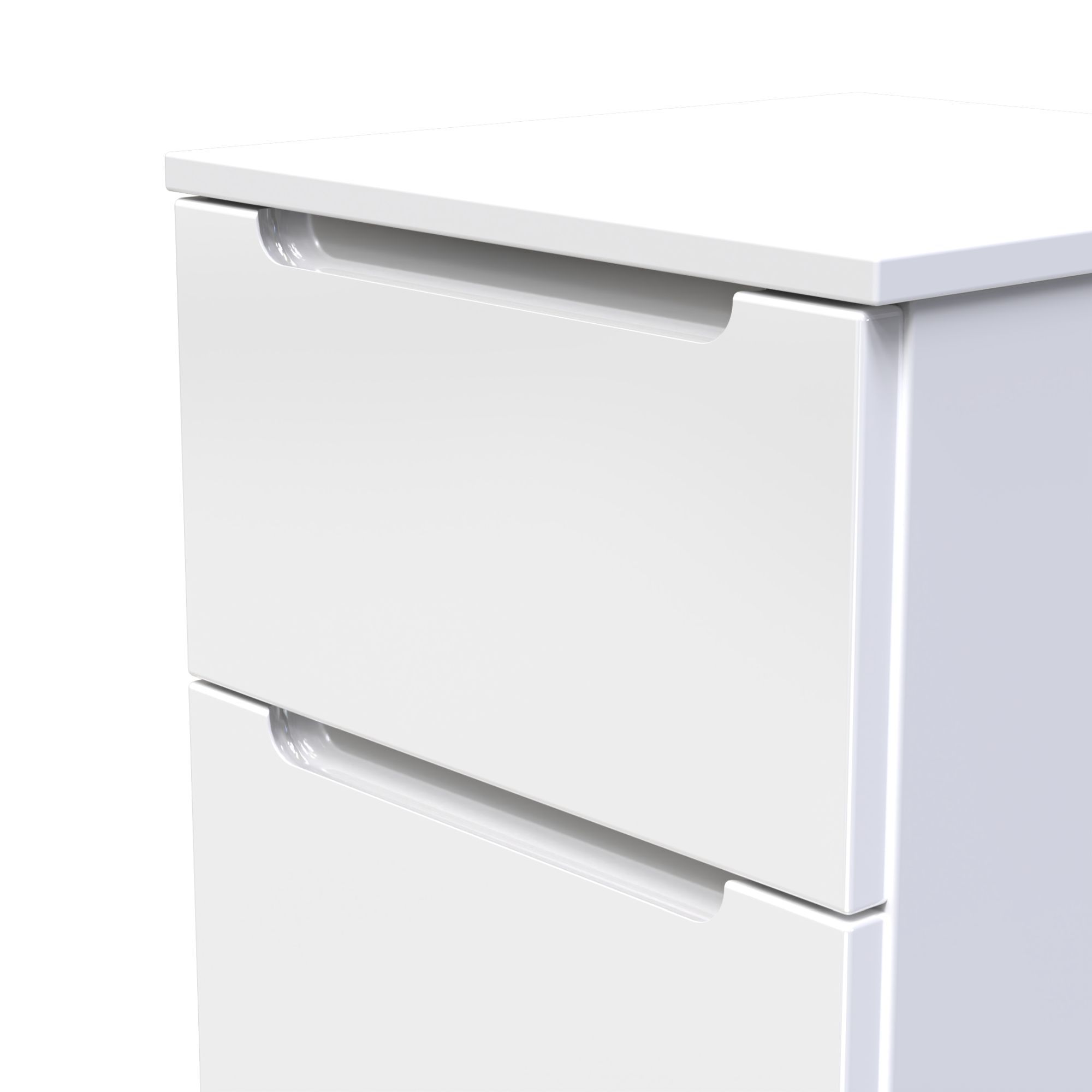 Milan Ready assembled White 2 Drawer Bedside chest (H)495mm (W)370mm (D)390mm