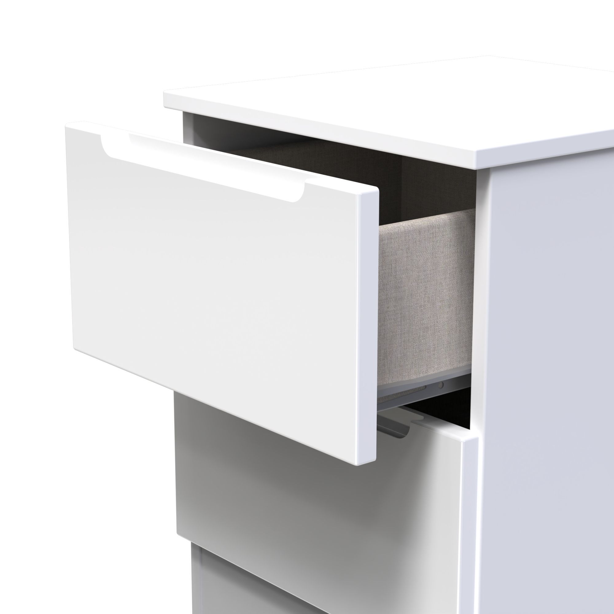 Milan Ready assembled White 2 Drawer Bedside chest (H)495mm (W)370mm (D)390mm