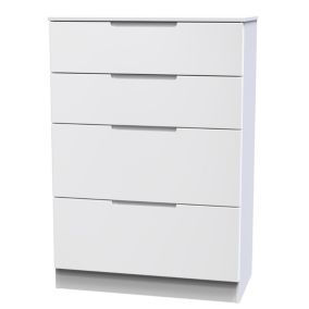 Milan Ready assembled White 4 Drawer Chest (H)1067mm (W)740mm (D)390mm