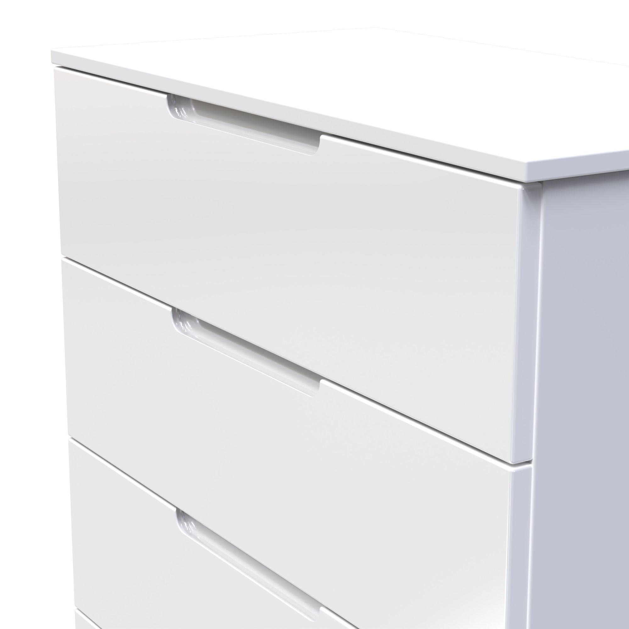 Milan Ready assembled White 4 Drawer Chest (H)875mm (W)740mm (D)390mm