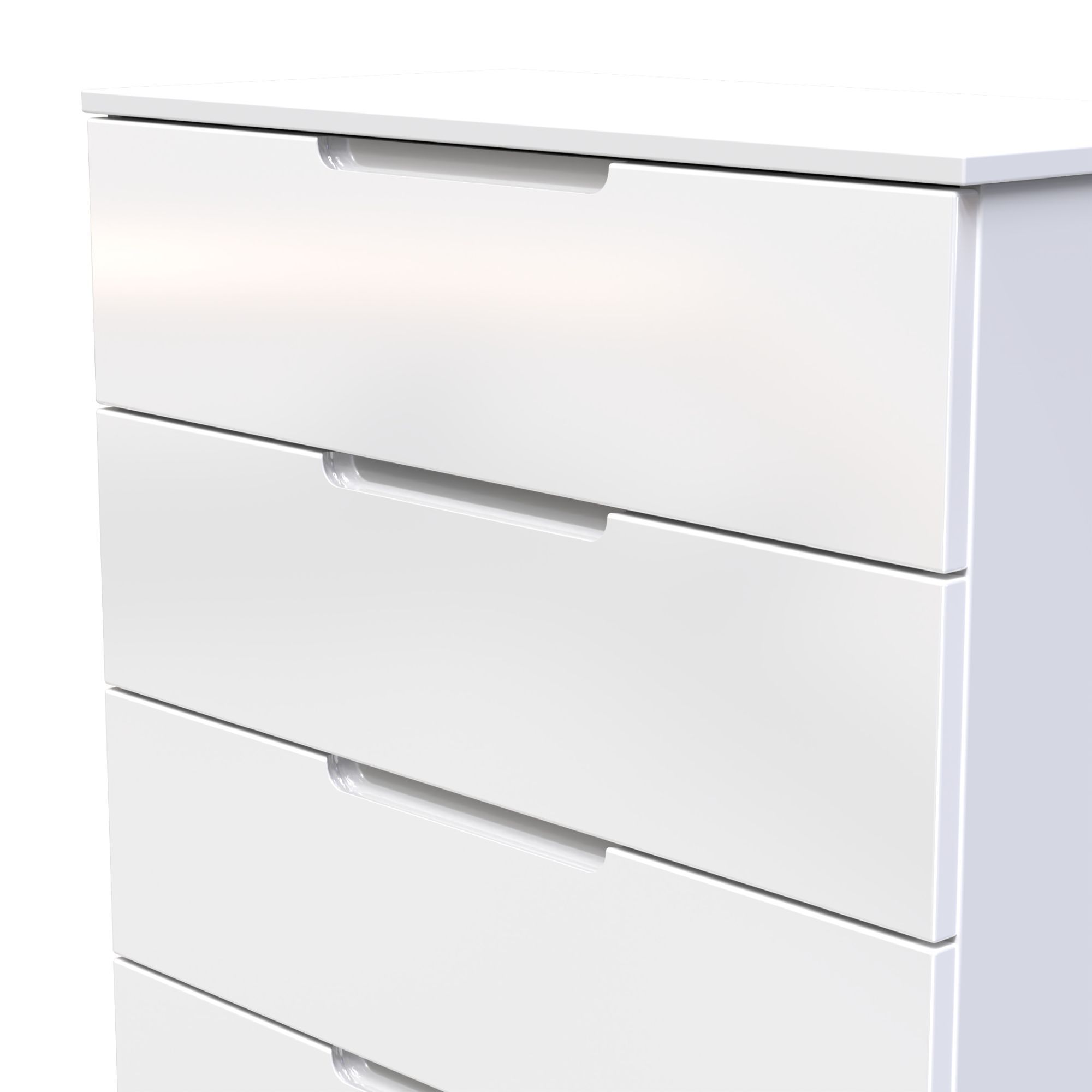 Milan Ready assembled White 5 Drawer Chest (H)1067mm (W)740mm (D)390mm