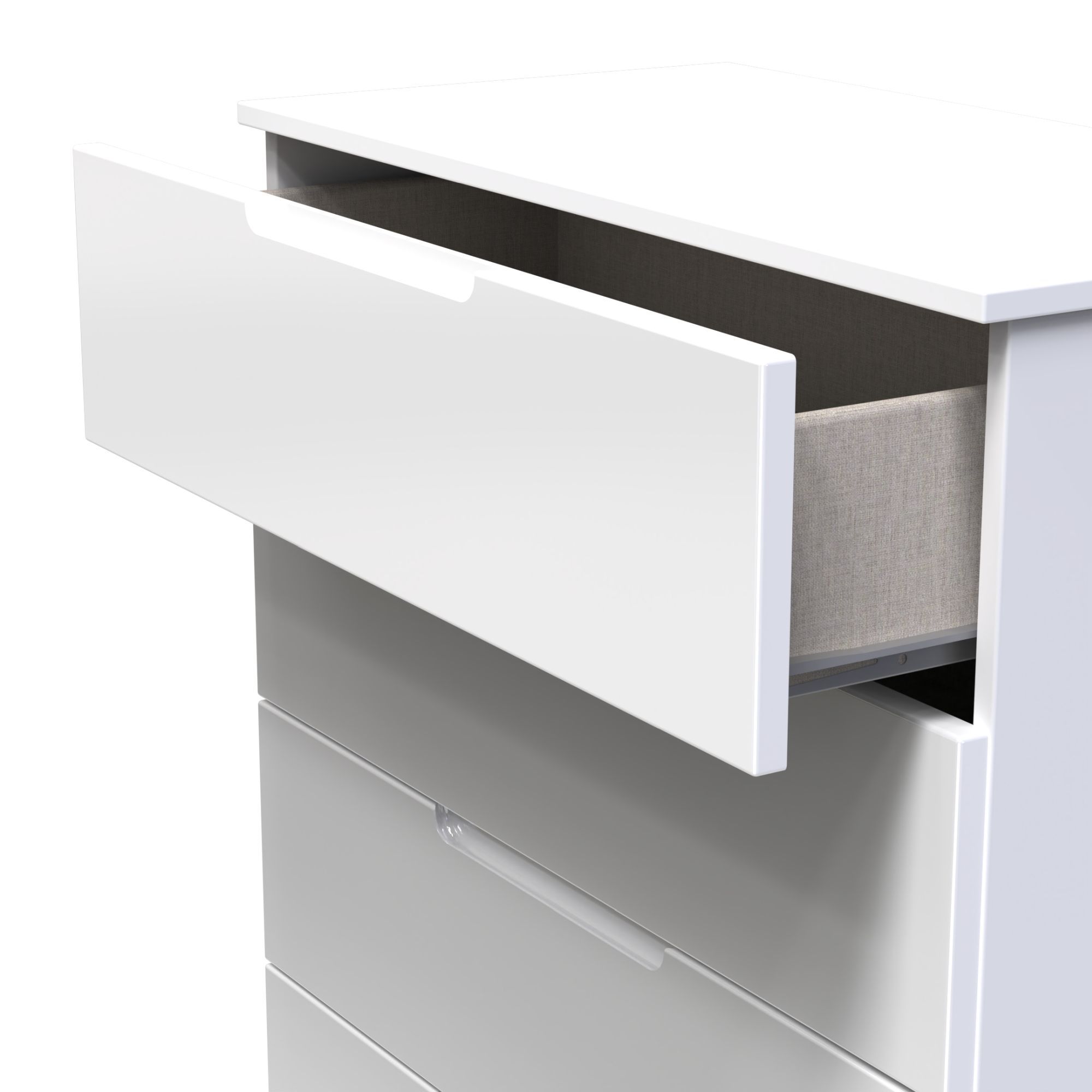 Milan Ready assembled White 5 Drawer Chest (H)1067mm (W)740mm (D)390mm