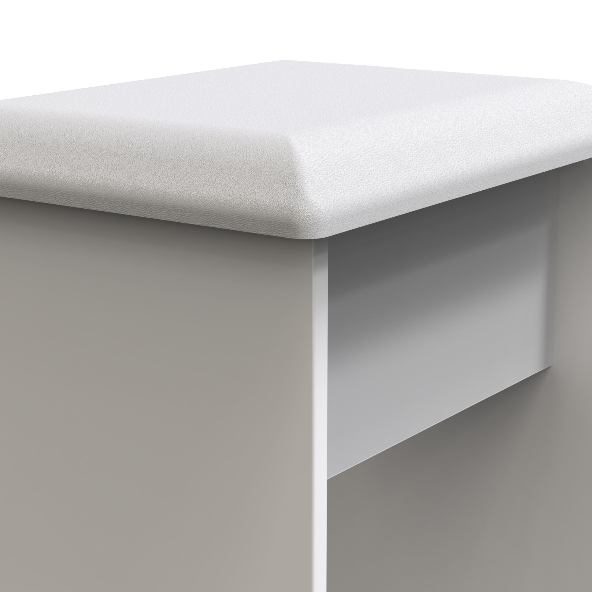 Milan Ready assembled White Padded Dressing table stool
