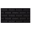 Millenium Black Gloss Brick effect Ceramic Wall Tile, Pack of 6, (L)600mm (W)300mm