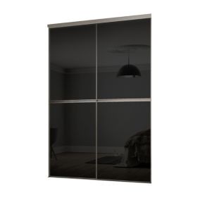 Minimalist Black 2 door Sliding Wardrobe Door kit (H)2260mm (W)1808mm