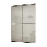 Minimalist Panelled Arctic white 2 door Sliding Wardrobe Door kit (H)2260mm (W)1504mm