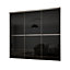 Minimalist Panelled Black 3 door Sliding Wardrobe Door kit (H)2260mm (W)1790mm