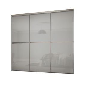 Minimalist Panelled Grey 3 door Sliding Wardrobe Door kit (H)2260mm (W)1790mm