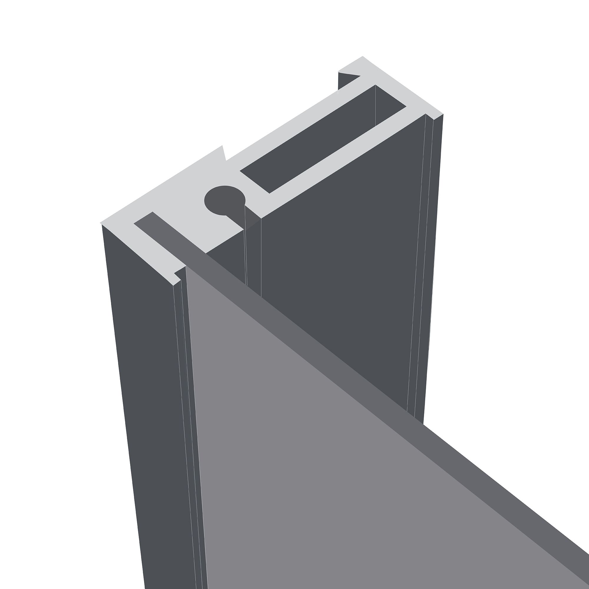 Minimalist Panelled Mirrored Grey 2 door Sliding Wardrobe Door kit (H)2260mm (W)1200mm