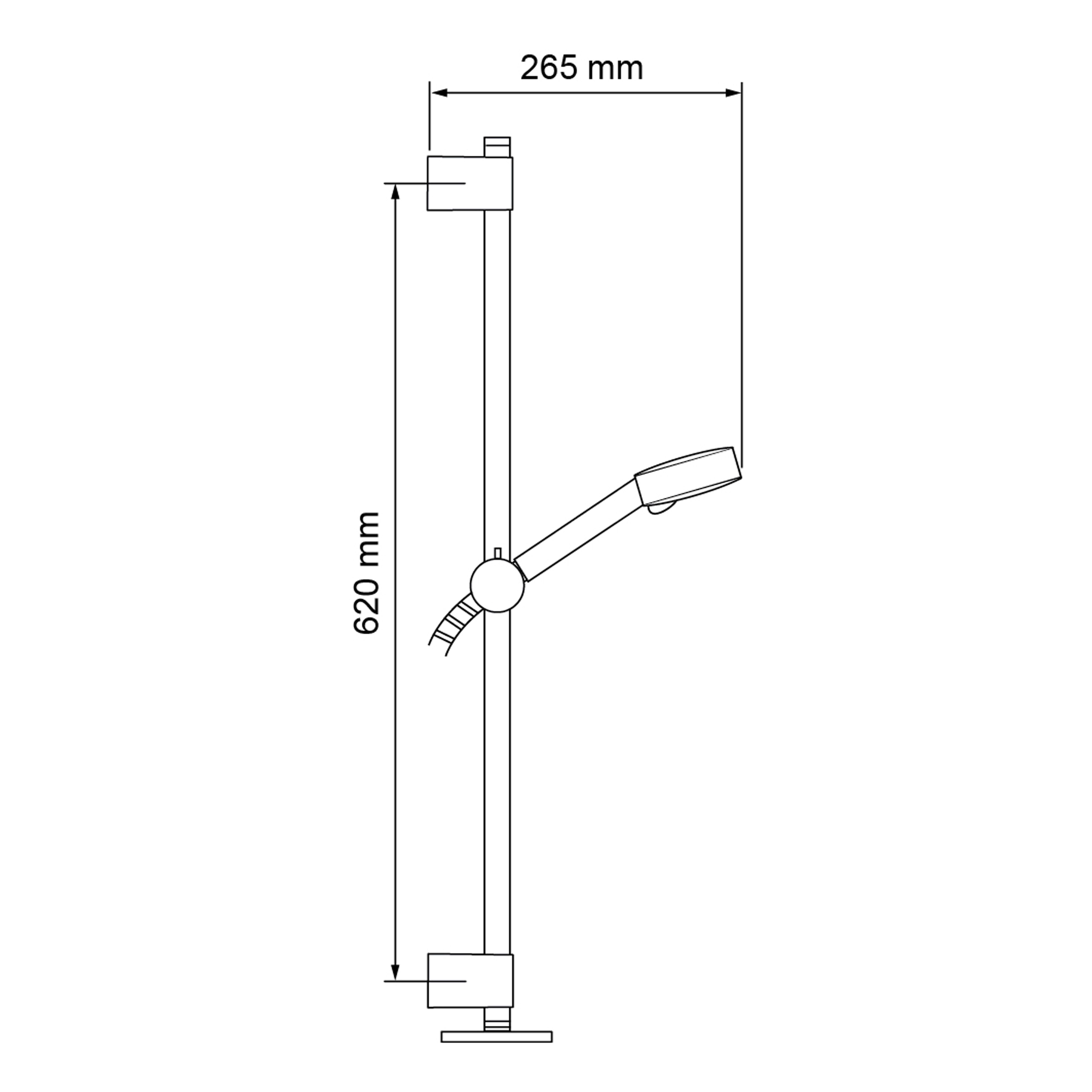 Mira 1 piece Silver Chrome effect Plastic Shower fixing kit 700mm