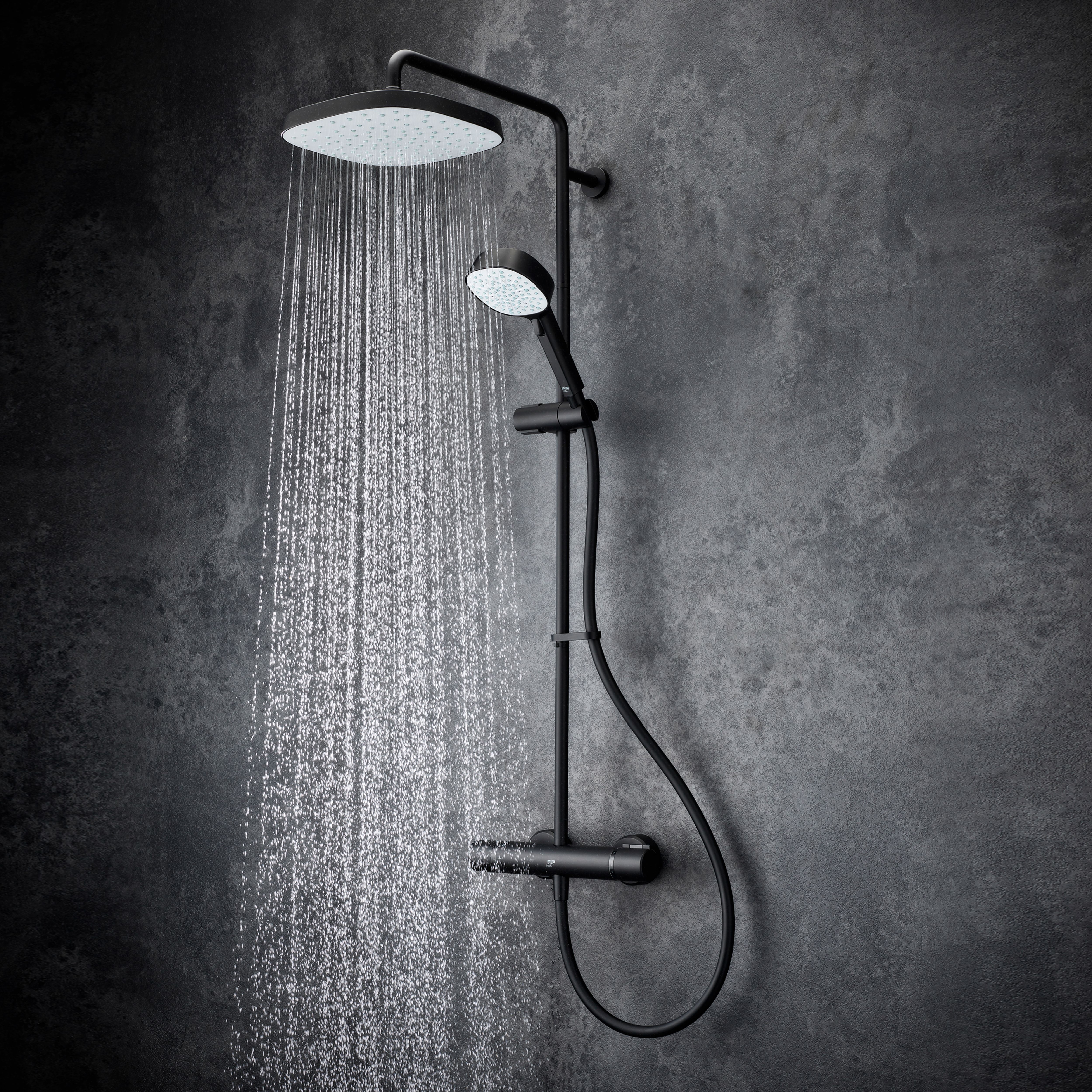 Mira Atom Matt Black Dual H/P combi mixer Shower, 0kW