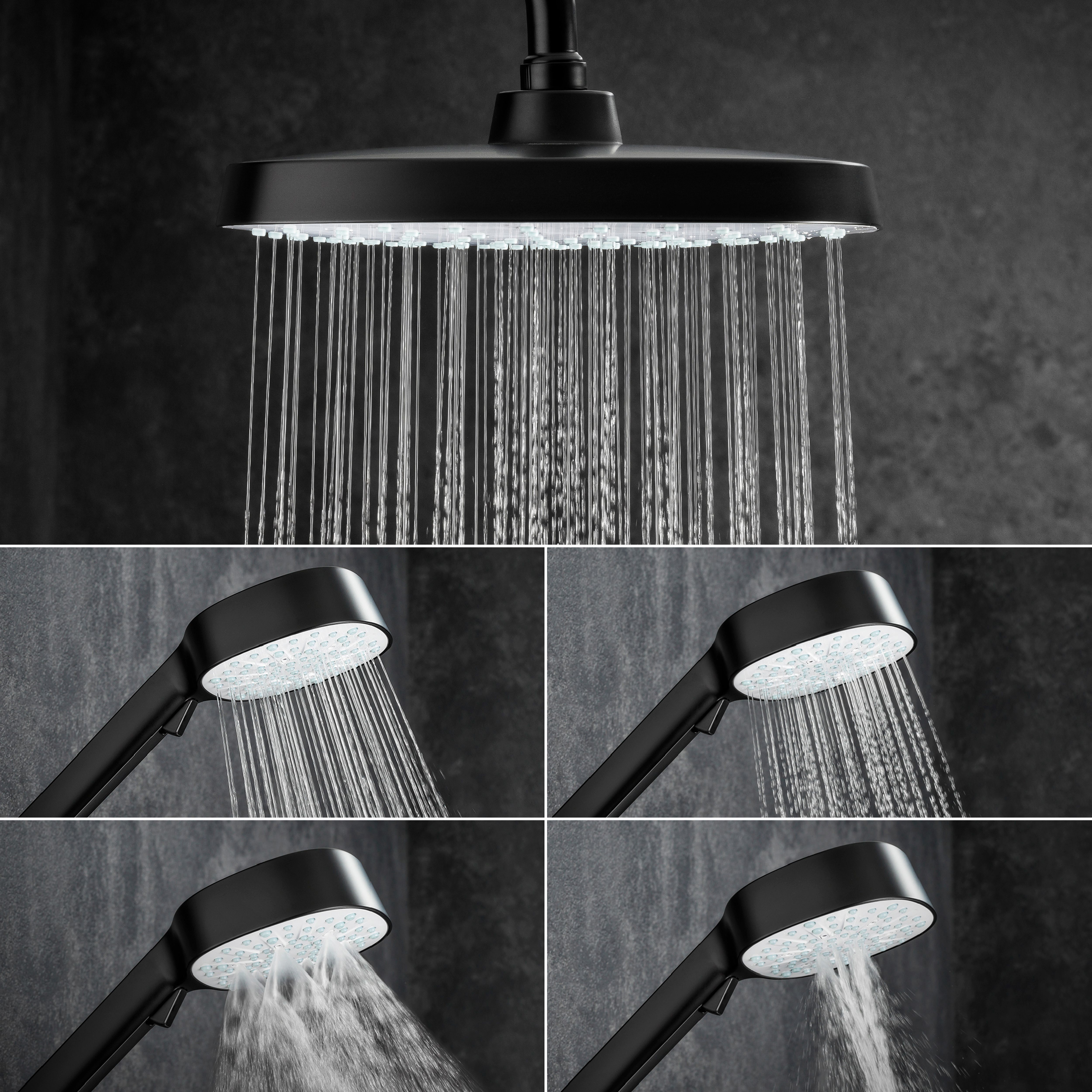 Mira Atom Matt Black Dual H/P combi mixer Shower, 0kW