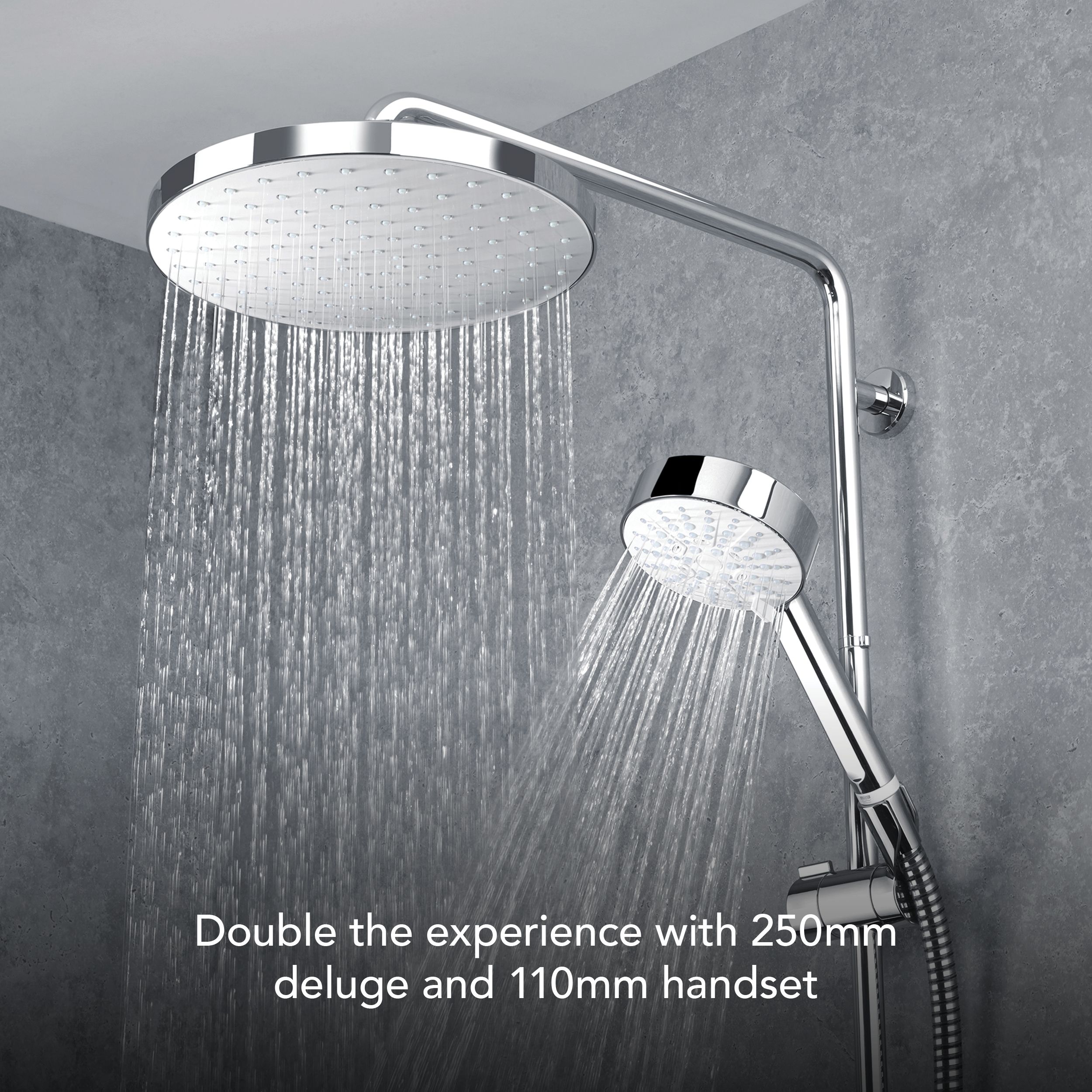 Mira Beacon Chrome effect Rear fed Shower