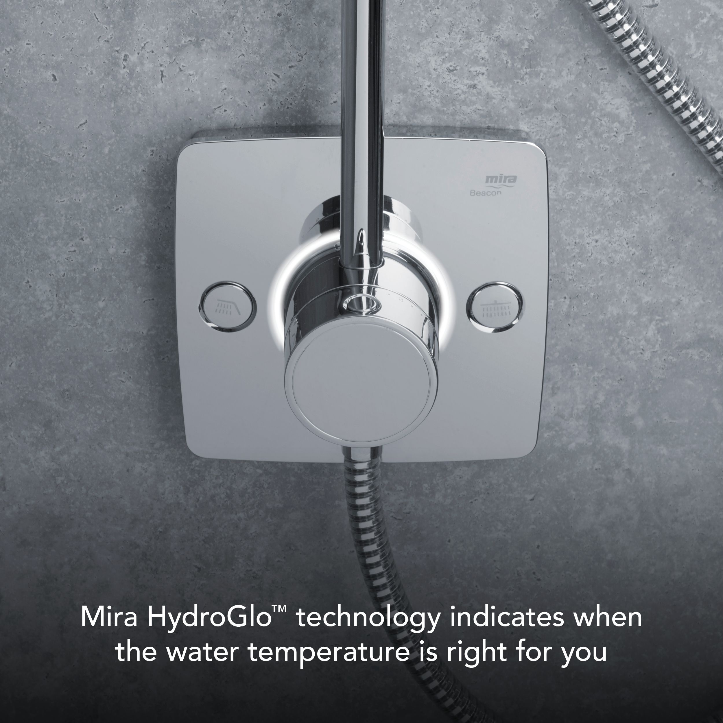 Mira Beacon Chrome effect Rear fed Shower