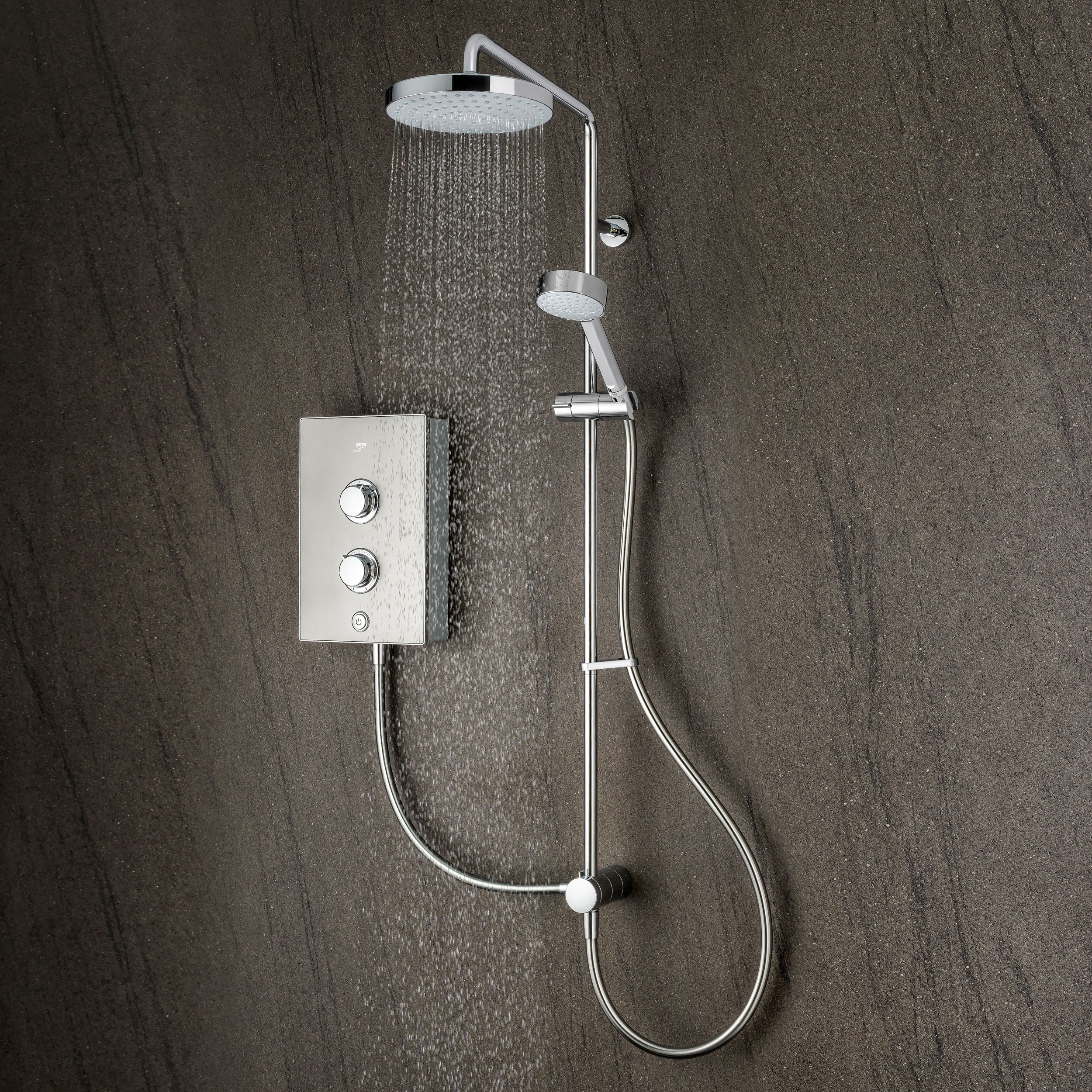 Mira Decor Dual Silver effect Manual Electric Shower, 10.8kW
