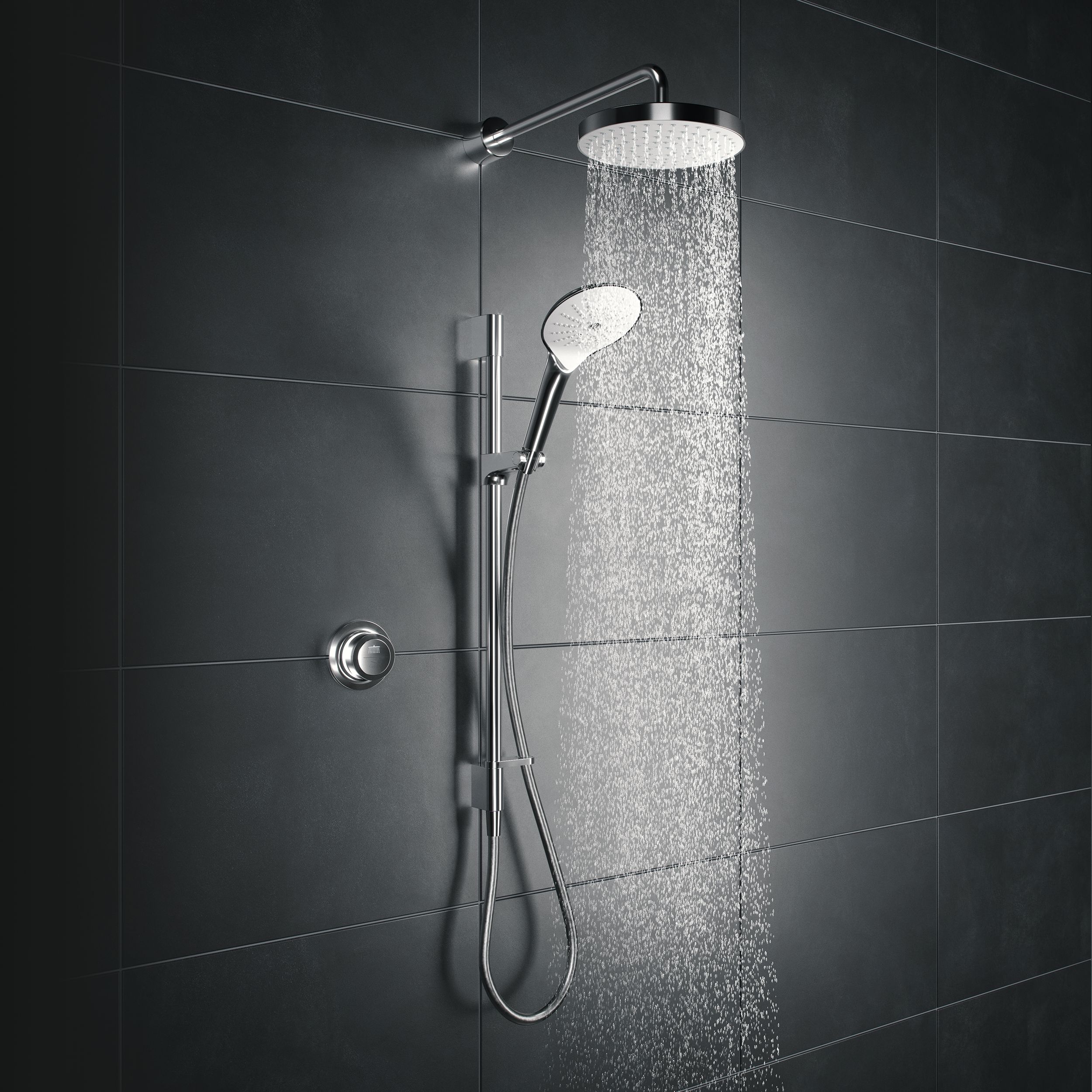 Mira Digital Chrome effect Rear fed High pressure Digital Exposed valve Adjustable HP/Combi Shower