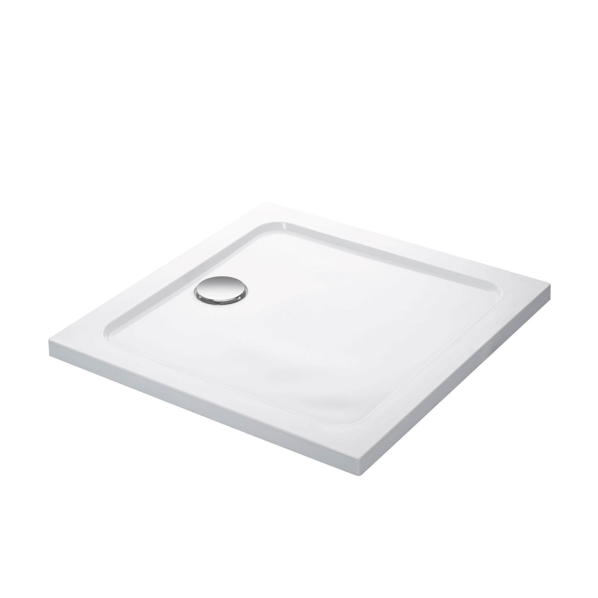 Mira Flight Low Gloss White Square Shower tray (L)80cm (W)80cm (H)4cm