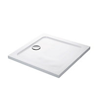 Mira Flight Low Gloss White Square Shower tray (L)90cm (W)90cm (H)4cm