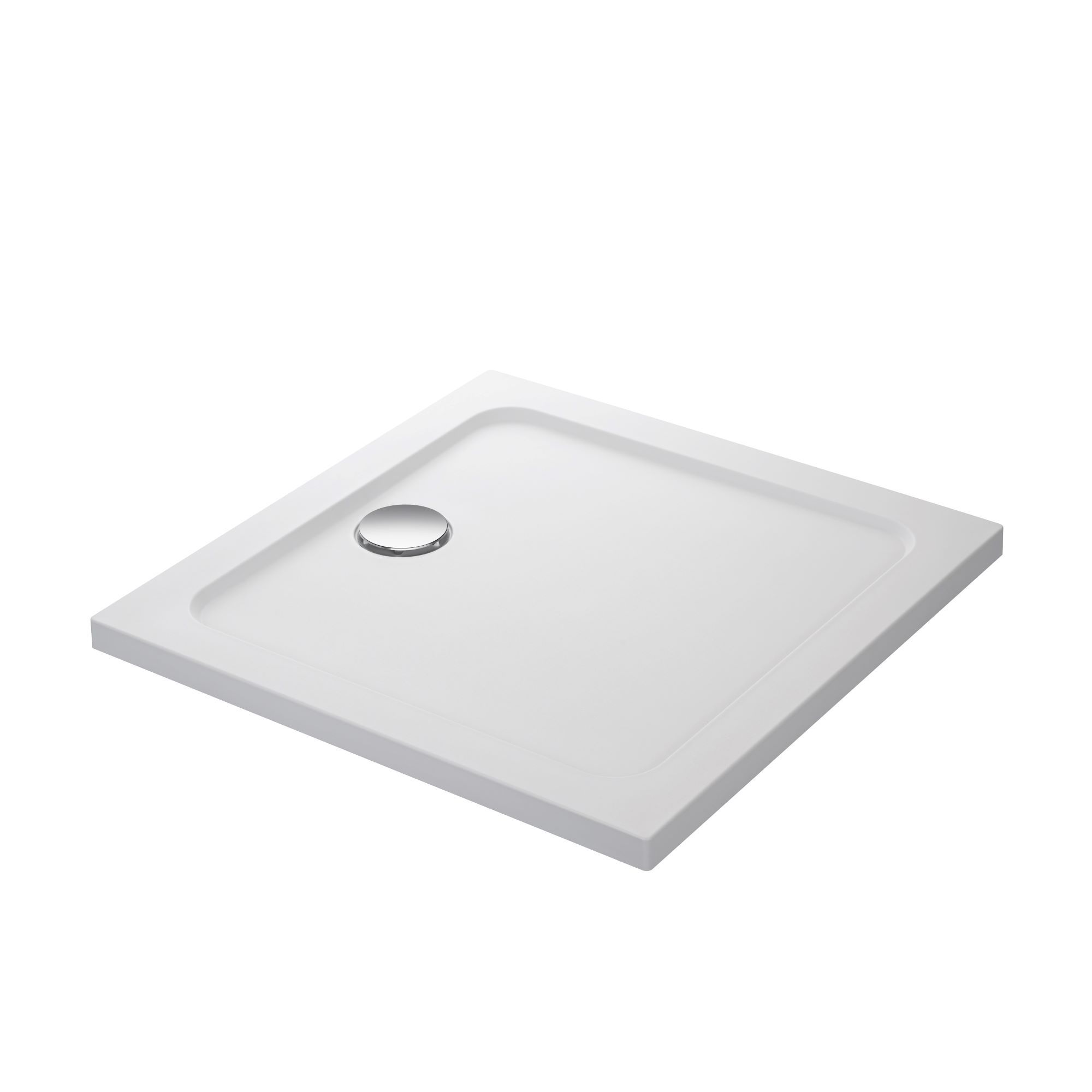 Mira Flight Safe Low Matt White Square Shower tray (L)90cm (W)90cm (H)4cm