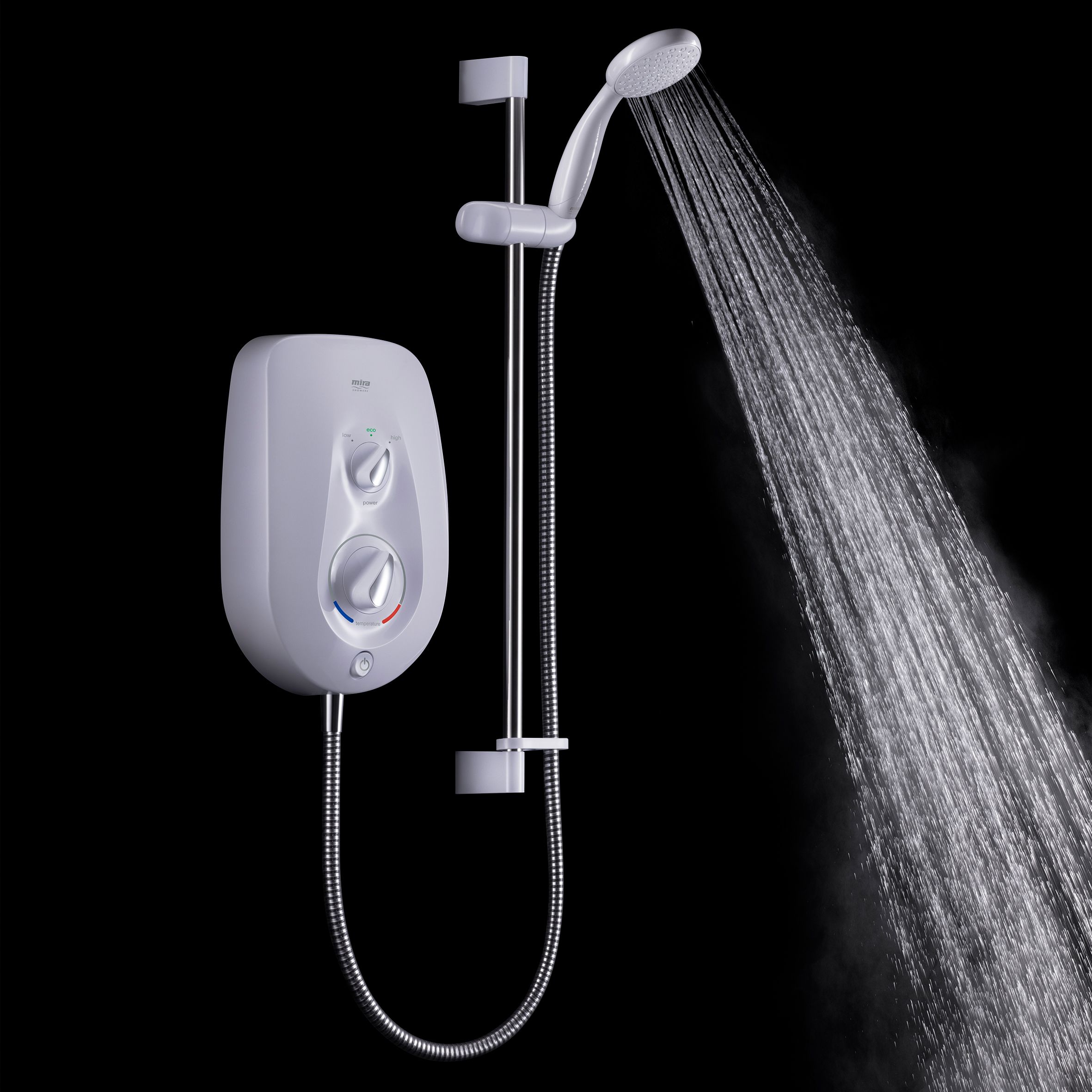 Mira Go Gloss White Manual Electric Shower, 8.5kW