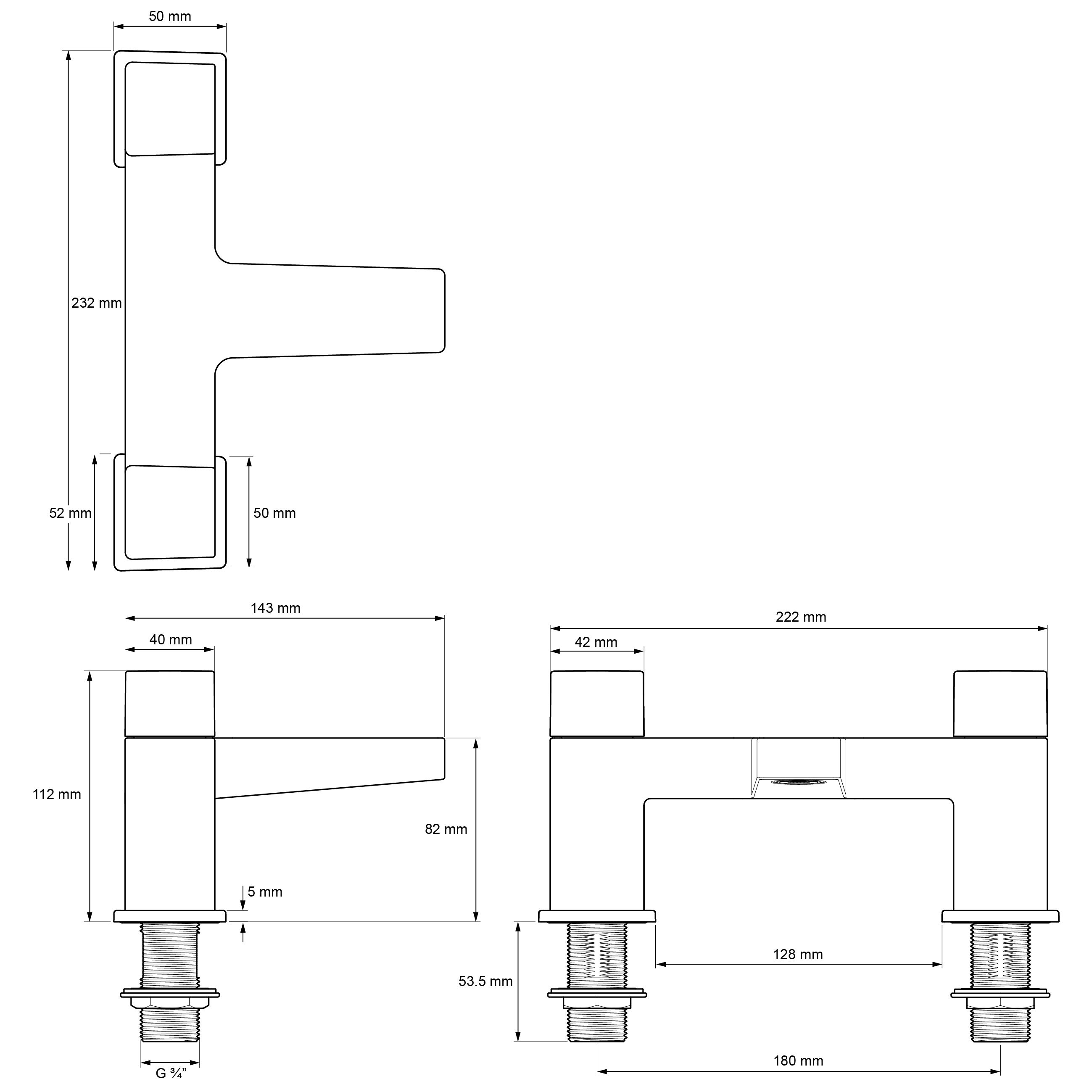 Mira Honesty Gloss Manual Bath Filler Tap