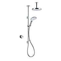 Mira Mode Dual Pumped Chrome effect Ceiling fed Low pressure Digital mixer Shower with