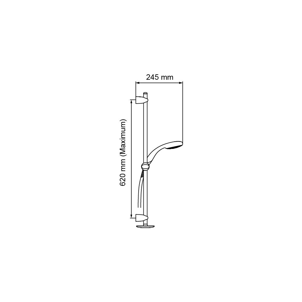 Mira Nectar White Chrome effect 4-spray pattern Shower riser rail kit