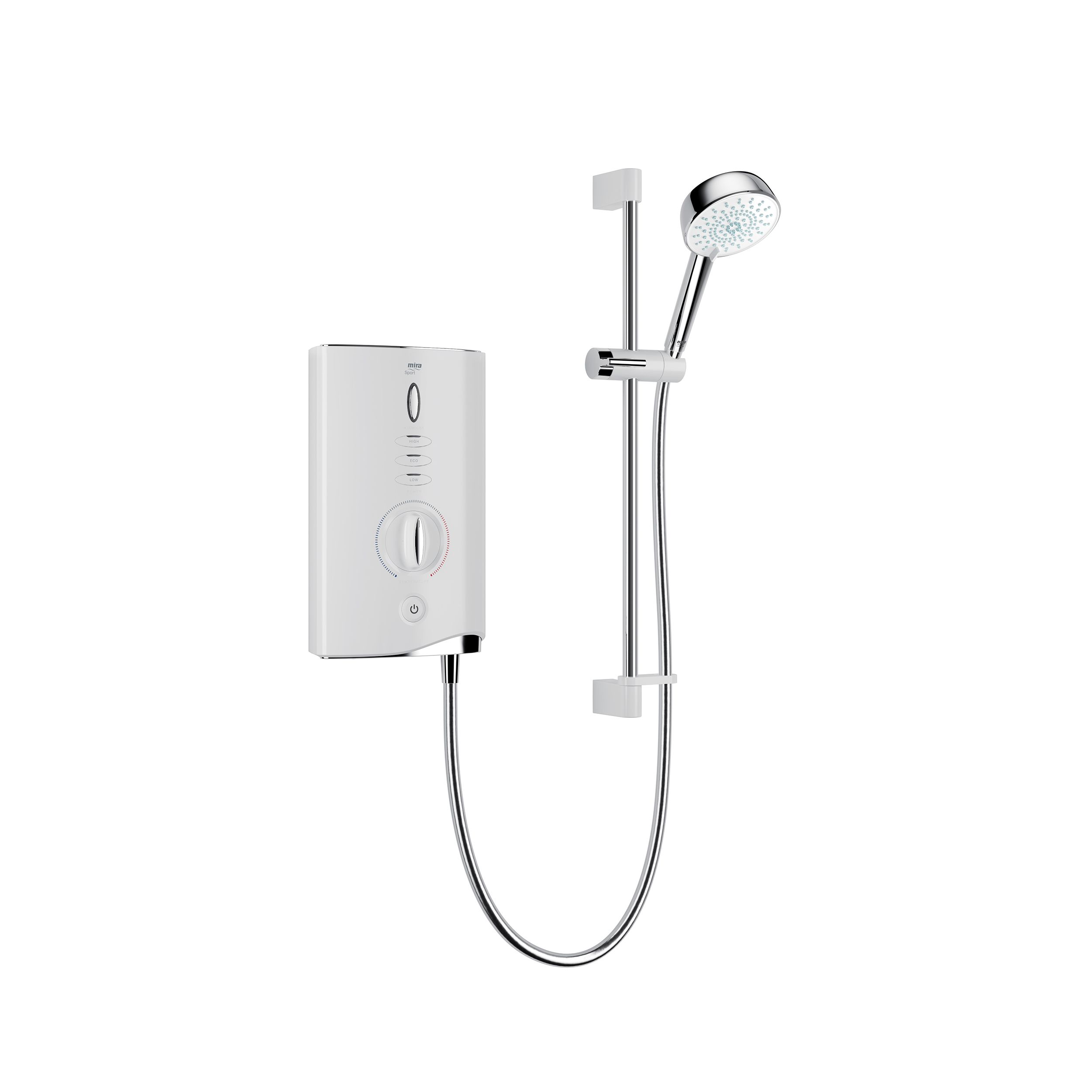 Mira Sport max single outlet Gloss White Electric Shower, 9kW