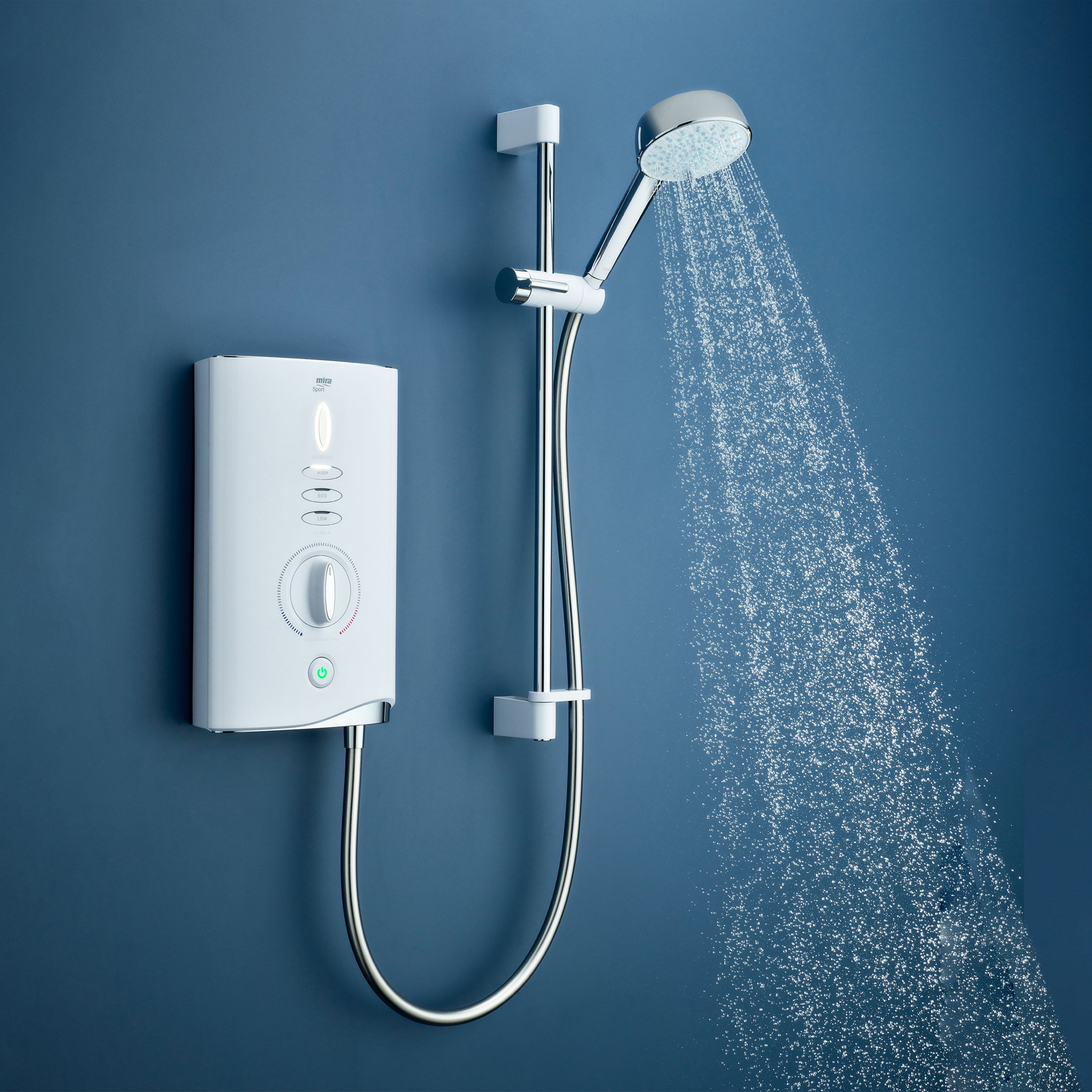 Mira Sport max single outlet Gloss White Electric Shower, 9kW