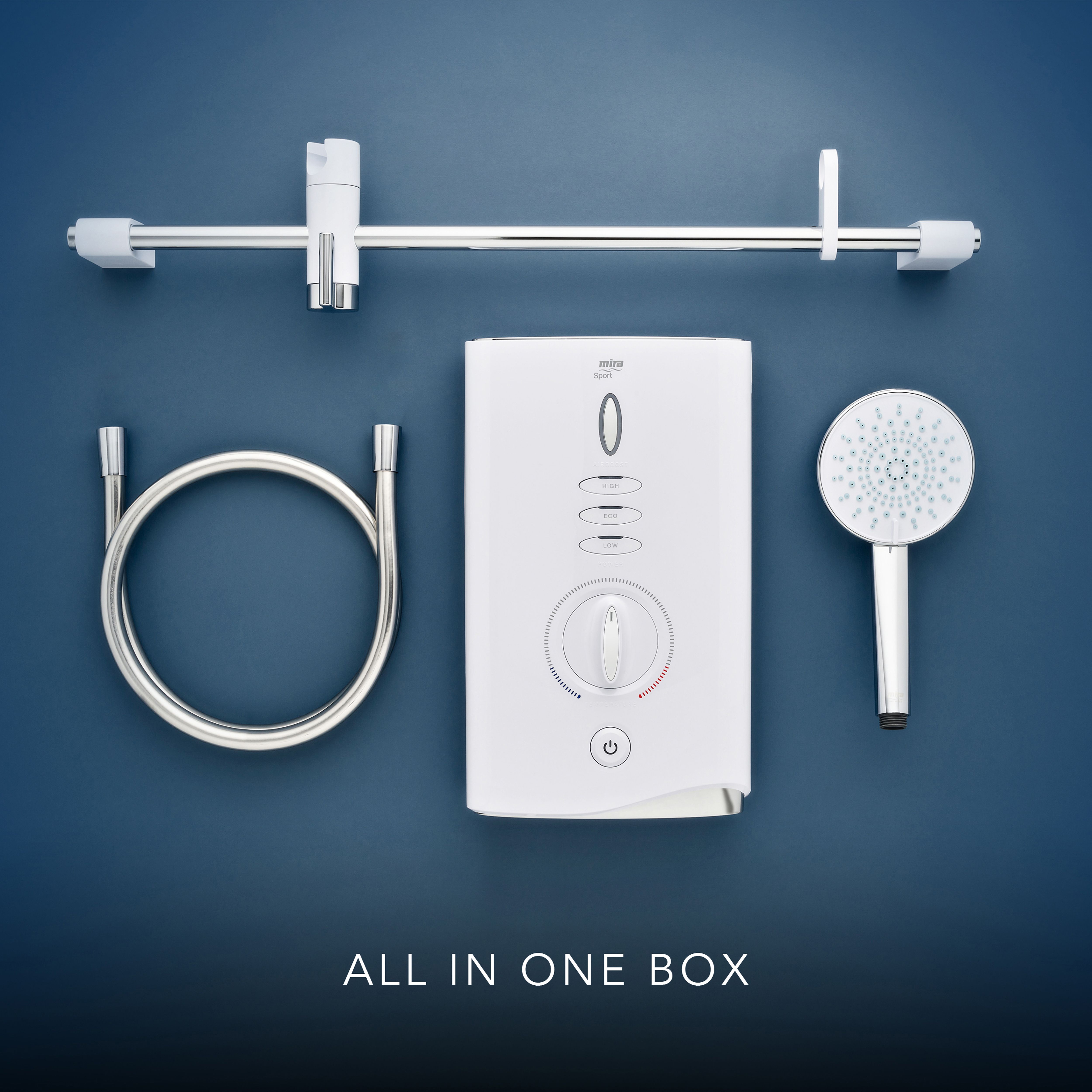 Mira Sport max single outlet Gloss White Electric Shower, 9kW
