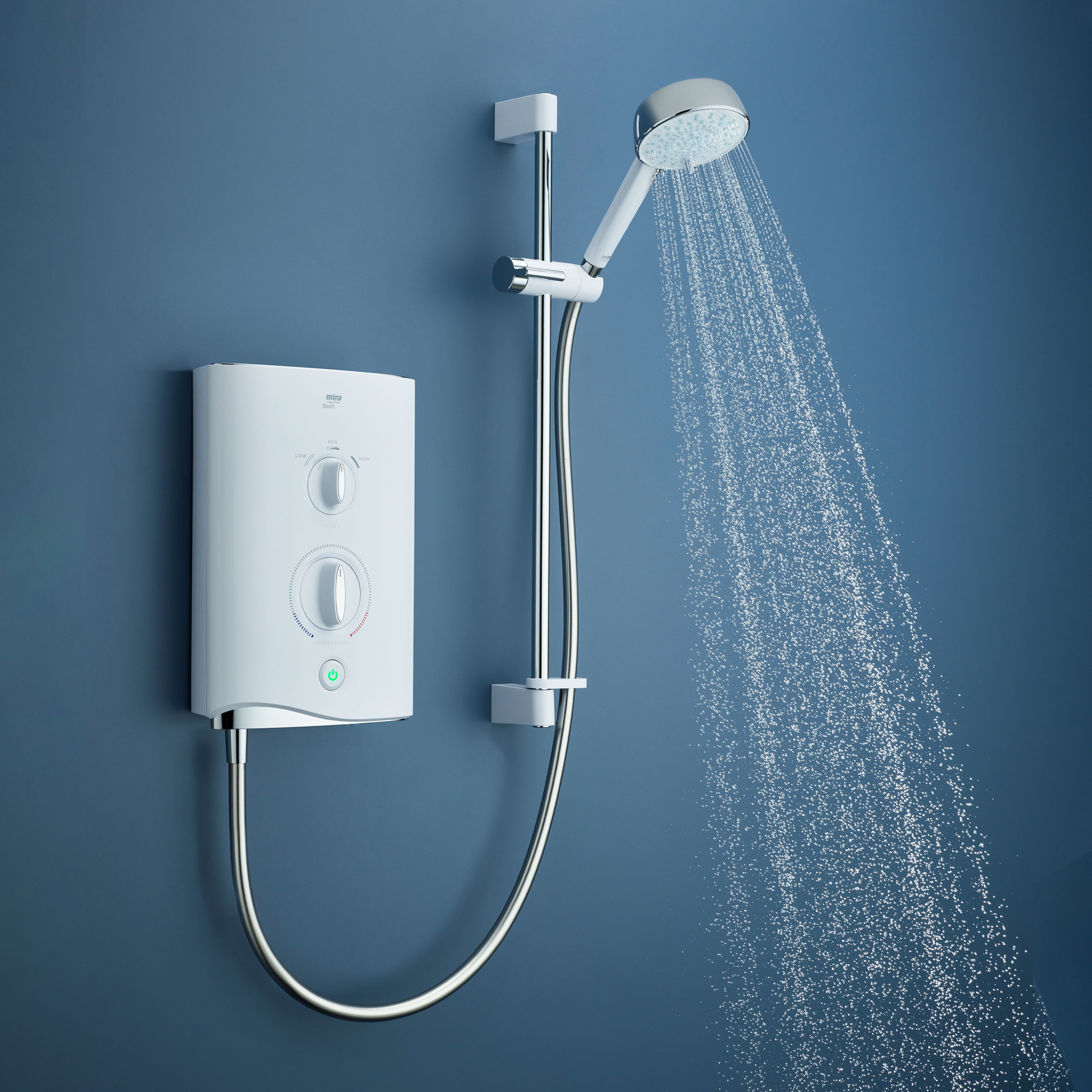 Mira Sport multi-fit Gloss White Electric Shower, 9kW