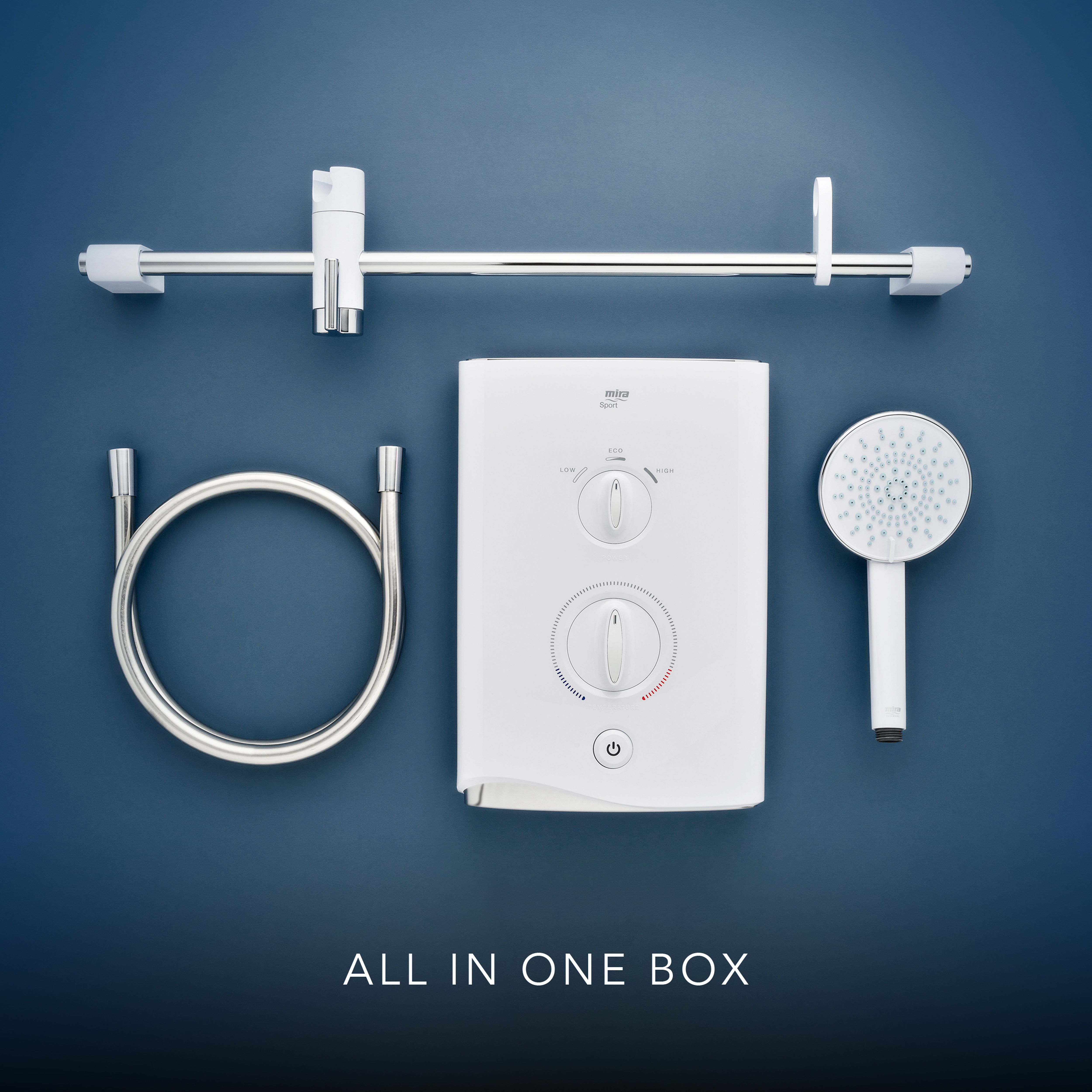 Mira Sport multi-fit Gloss White Electric Shower, 9kW