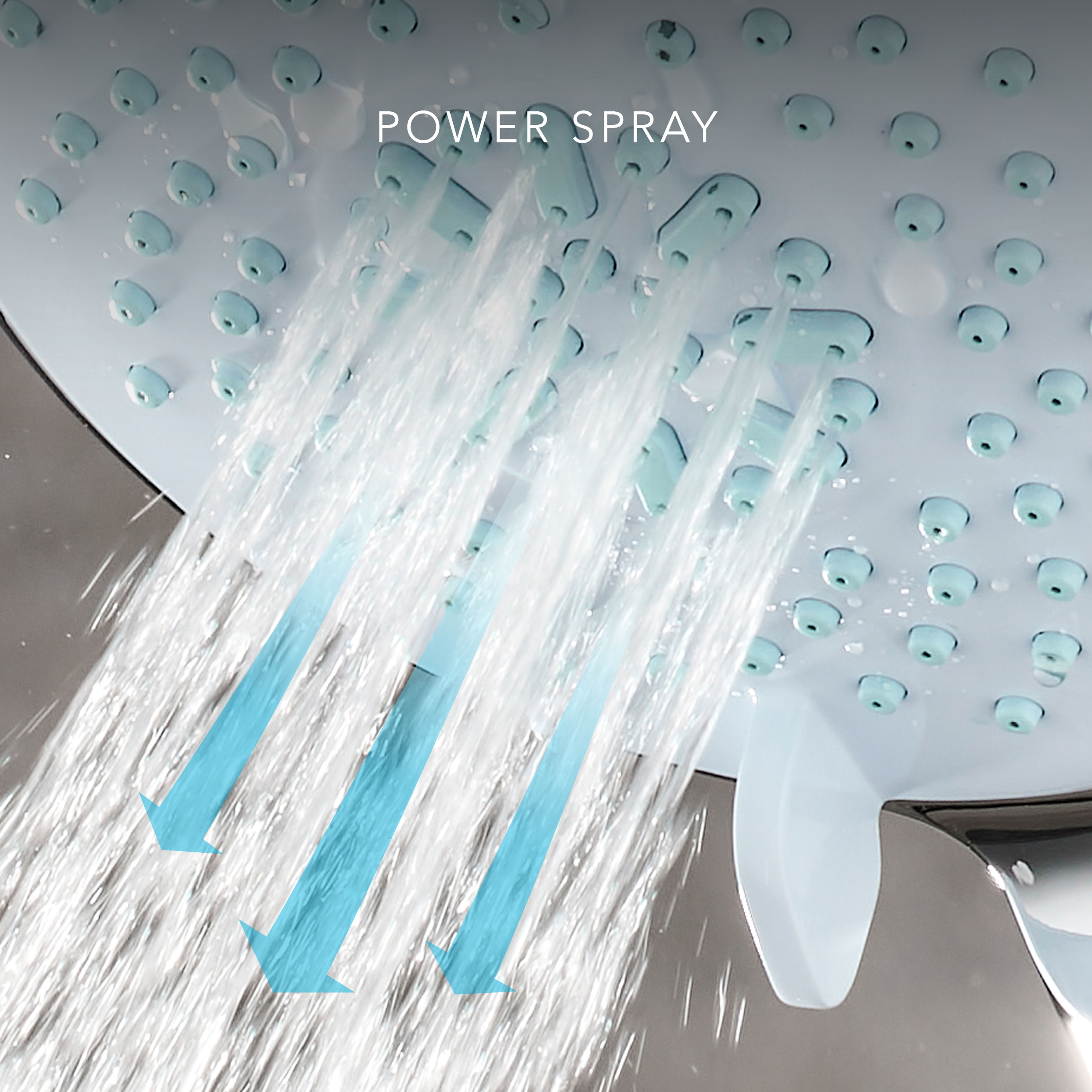 Mira Zest eco Chrome effect 3-spray pattern Shower head, 300mm