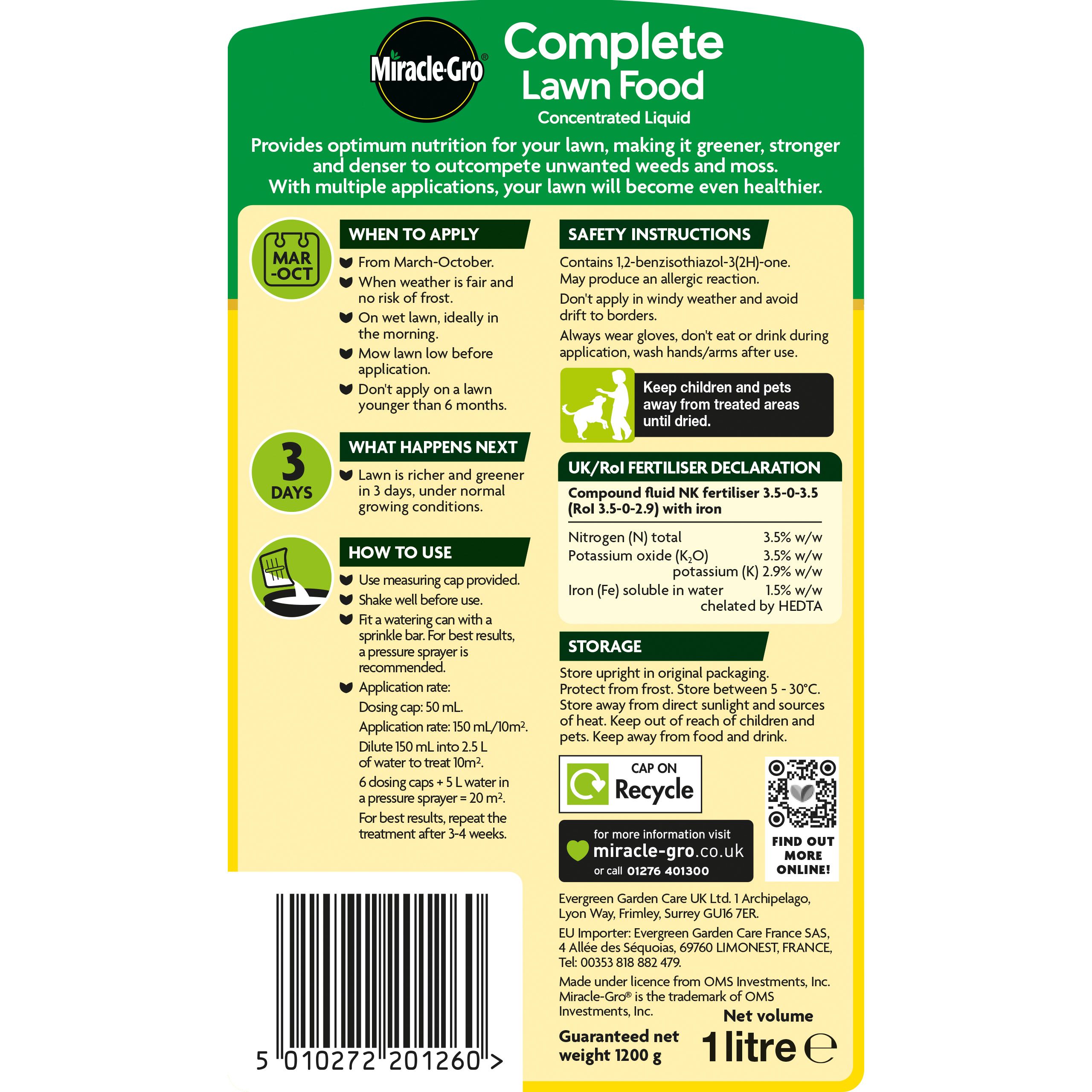 Miracle-Gro Complete Garden Liquid Plant feed 1L