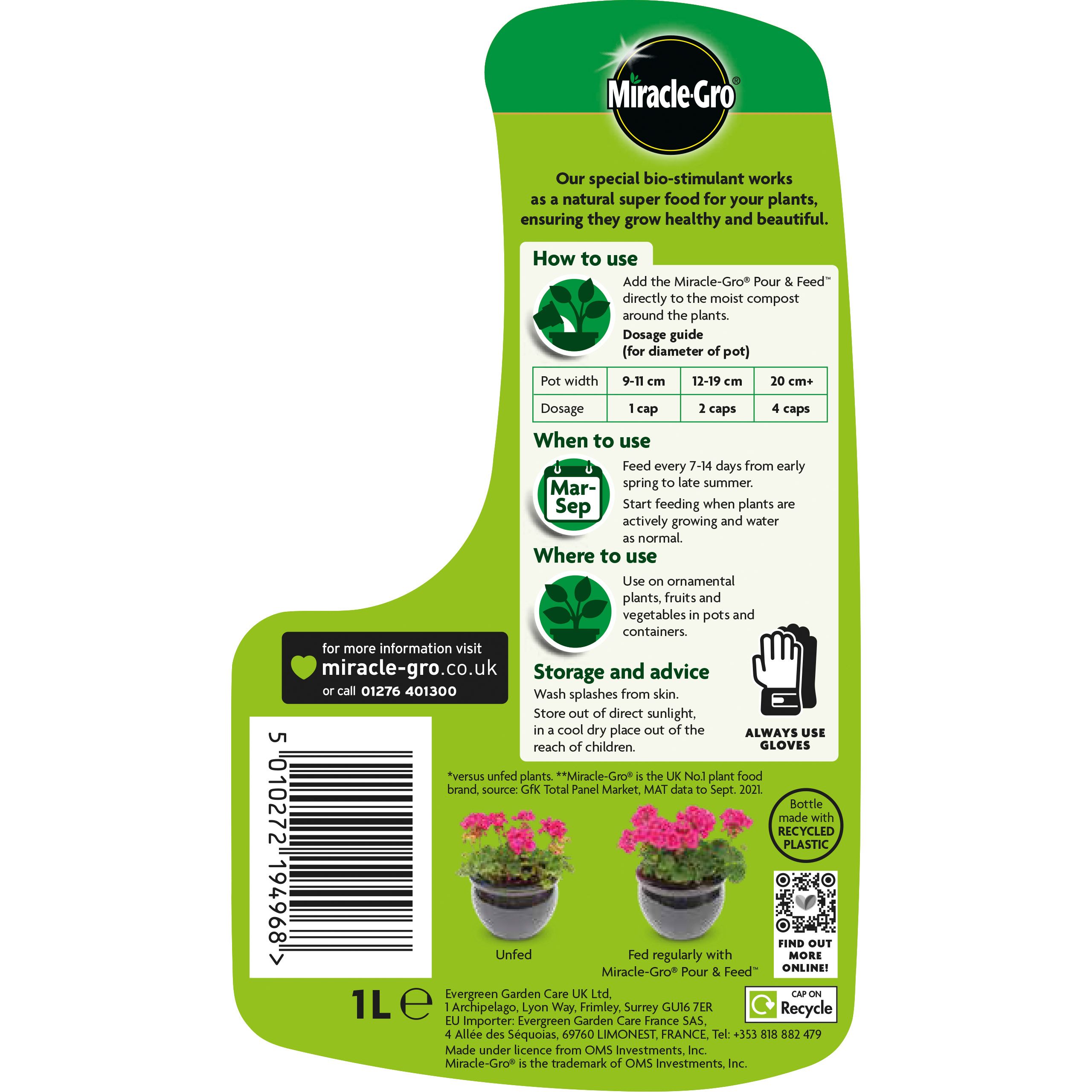 Miracle-Gro Pour & feed Universal Liquid Plant feed 1L