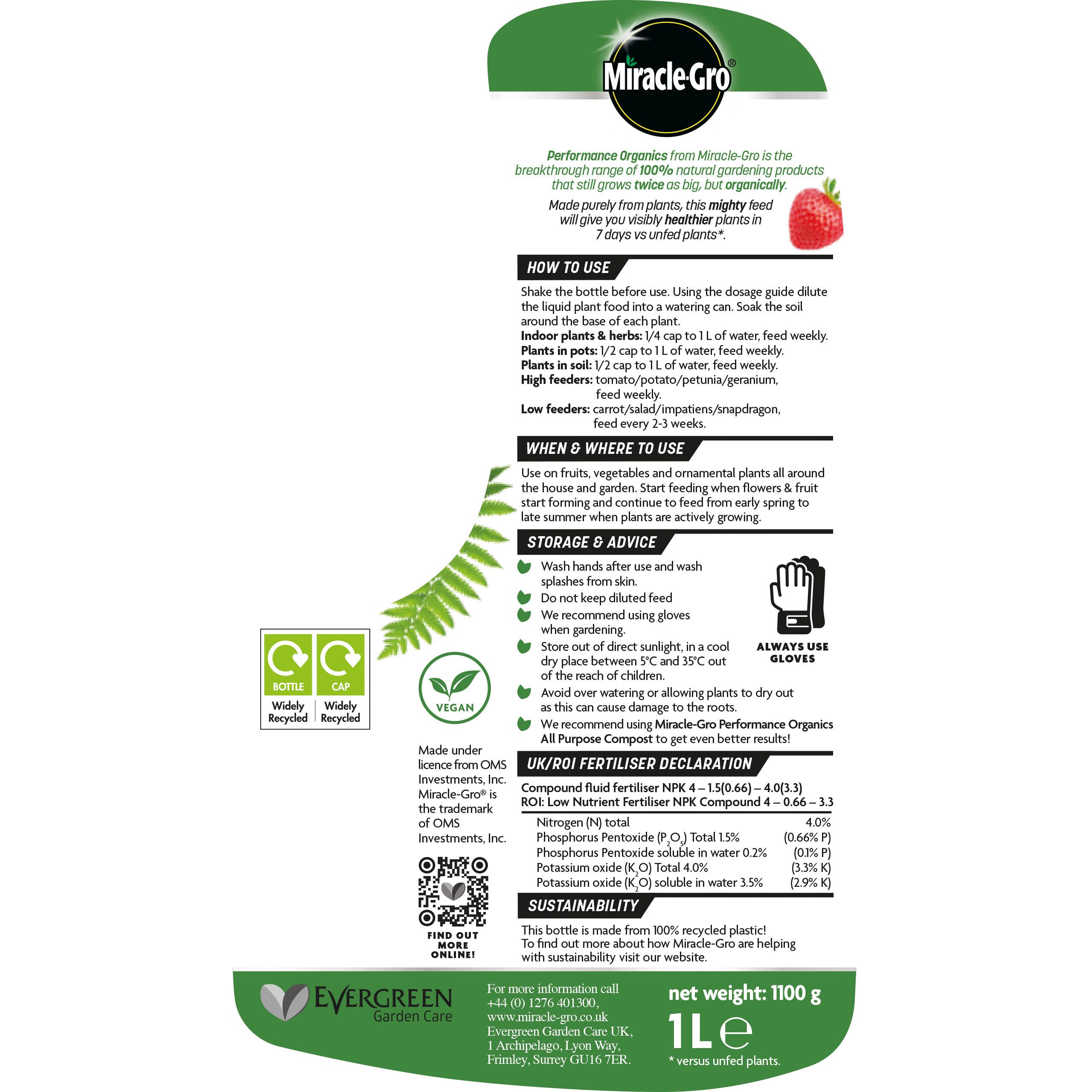 Miracle-Gro Universal Liquid Plant feed 1L