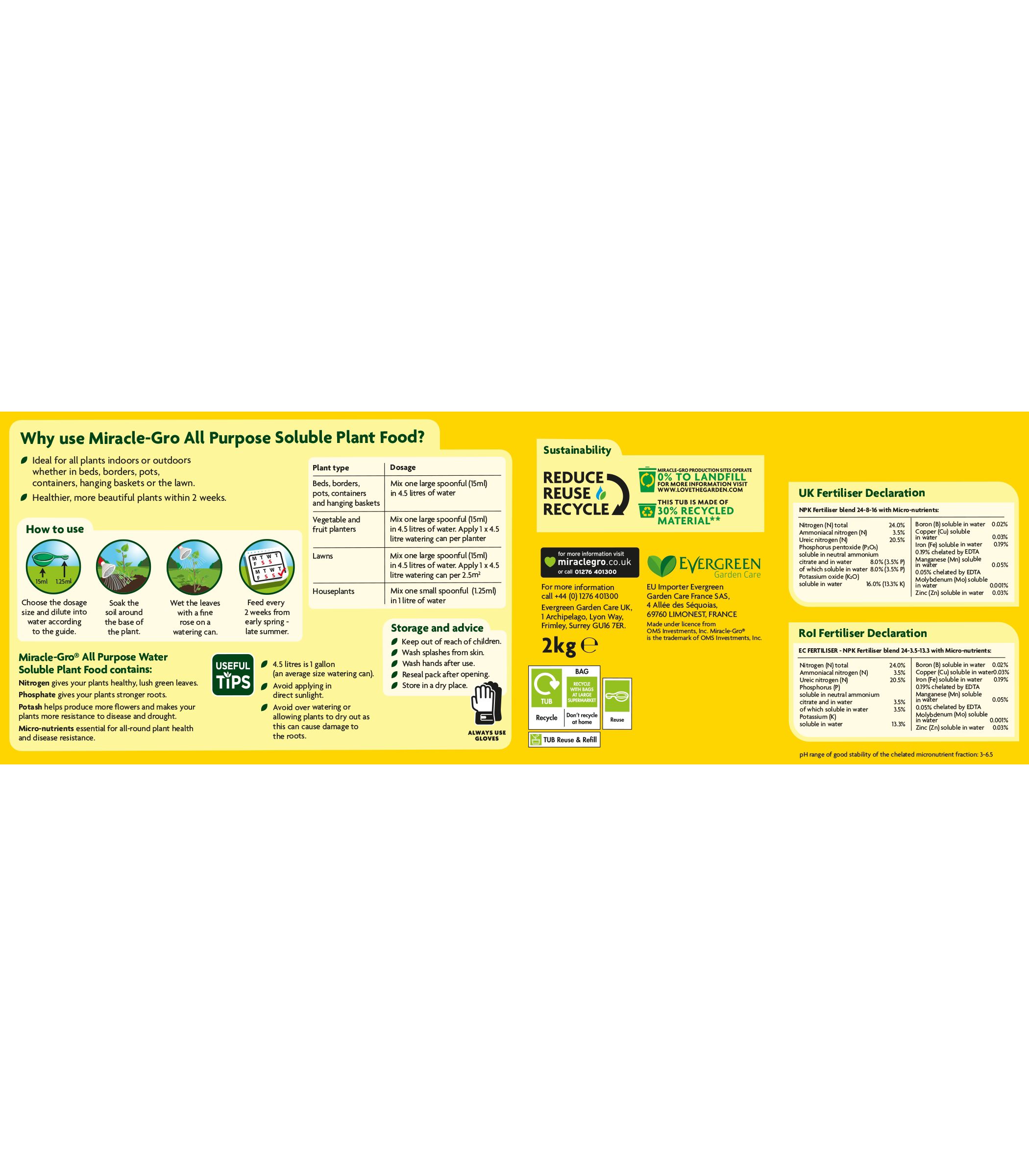 Miracle-Gro Universal Plant feed 2kg