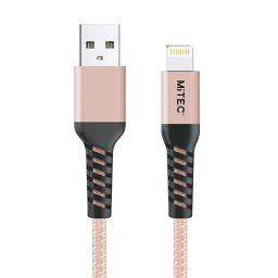 MiTEC USB A - Lightning Charging cable, 1m, Rose Gold