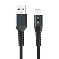 MiTEC USB A - Lightning Non-biodegradable Charging cable, 1m, Black