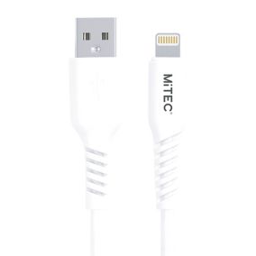 MiTEC USB A - Lightning Non-biodegradable Charging cable, 2m, White