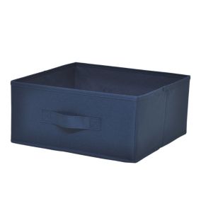 Mixxit Dark blue 12L Cardboard & polyester (PES) Foldable Storage basket (H)140mm (W)310mm