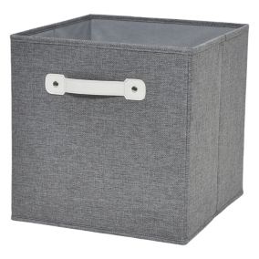 MIXXIT Light grey 27L Cardboard & polyester (PES) Foldable Storage basket (H)310mm (W)310mm