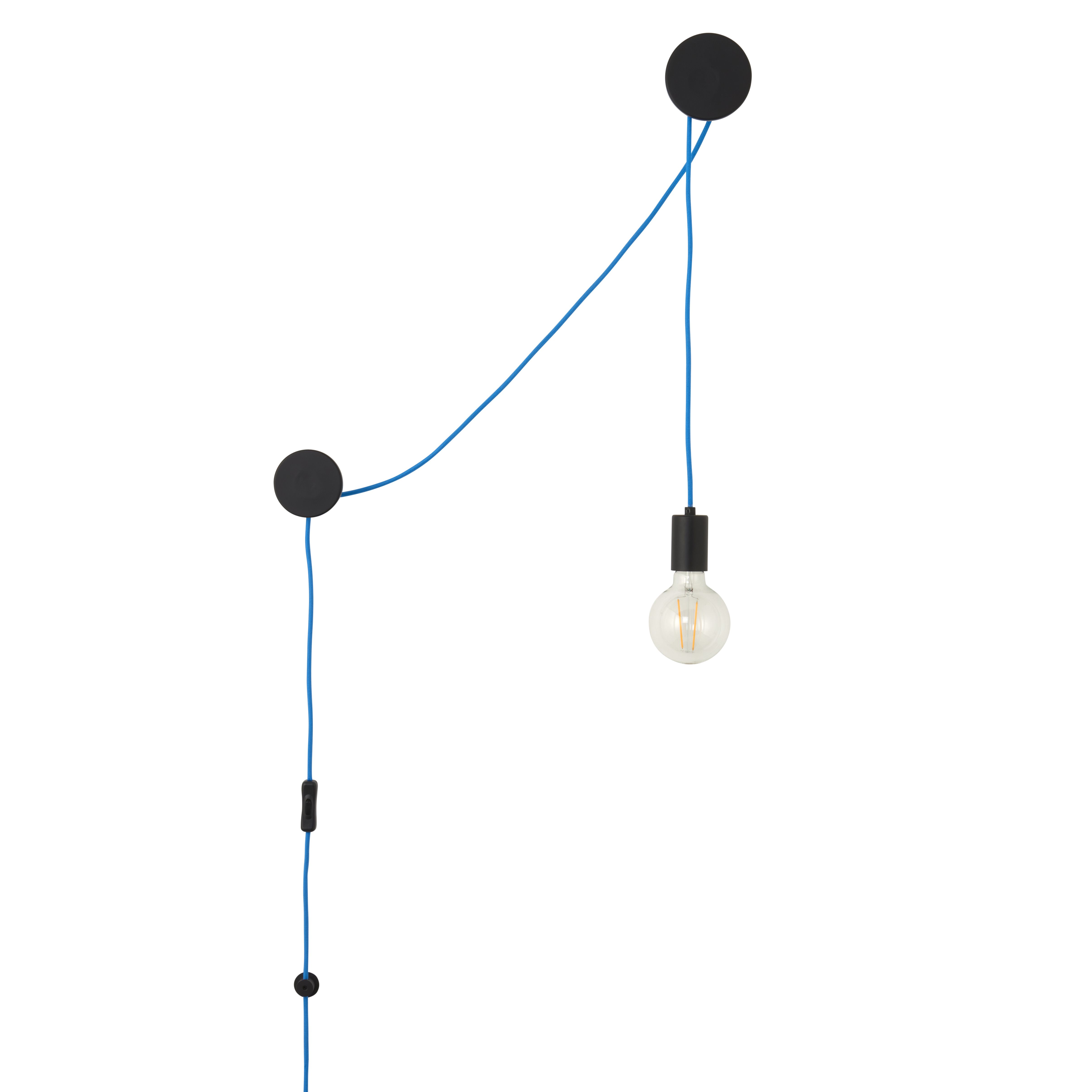 Miya black Plug-in Wall light