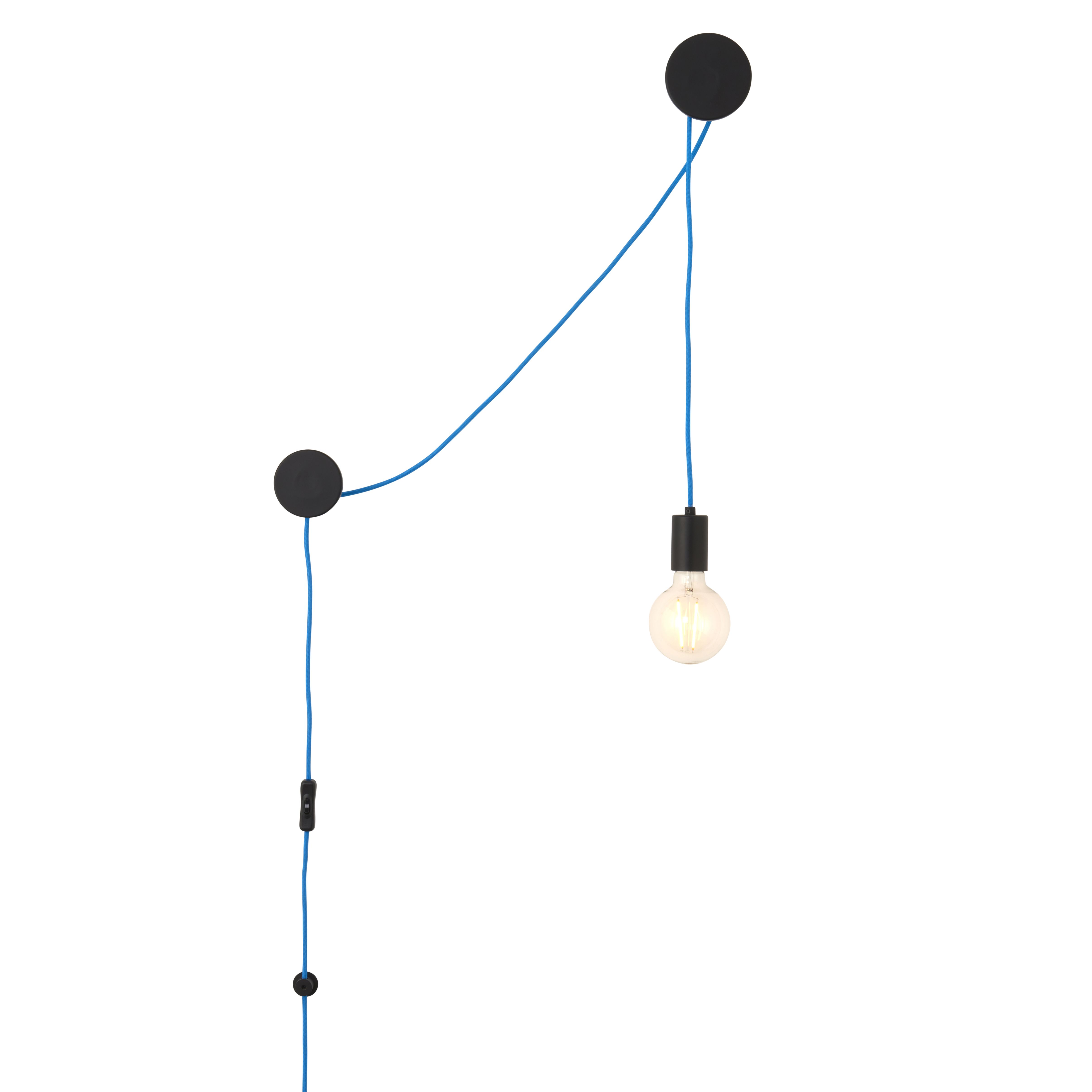 Miya black Plug-in Wall light